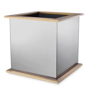 114354 - Planter Moorea br brass finish smoke mirror glass