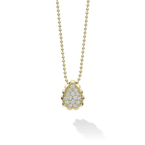 18K Caviar Gold Pave Diamond Pendant Necklace