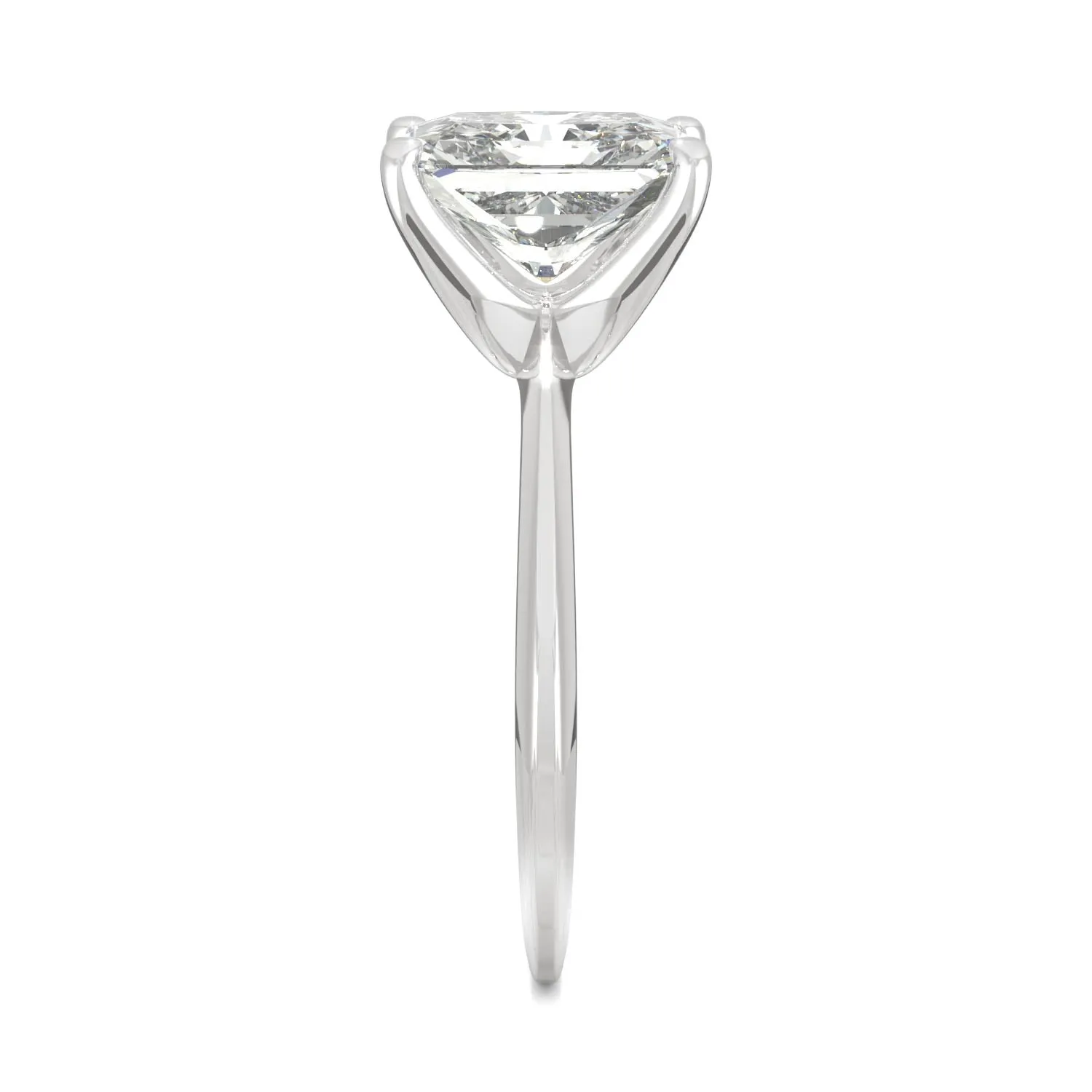 2.70 CTW DEW Radiant Moissanite Solitaire Engagement Ring in 14K White Gold