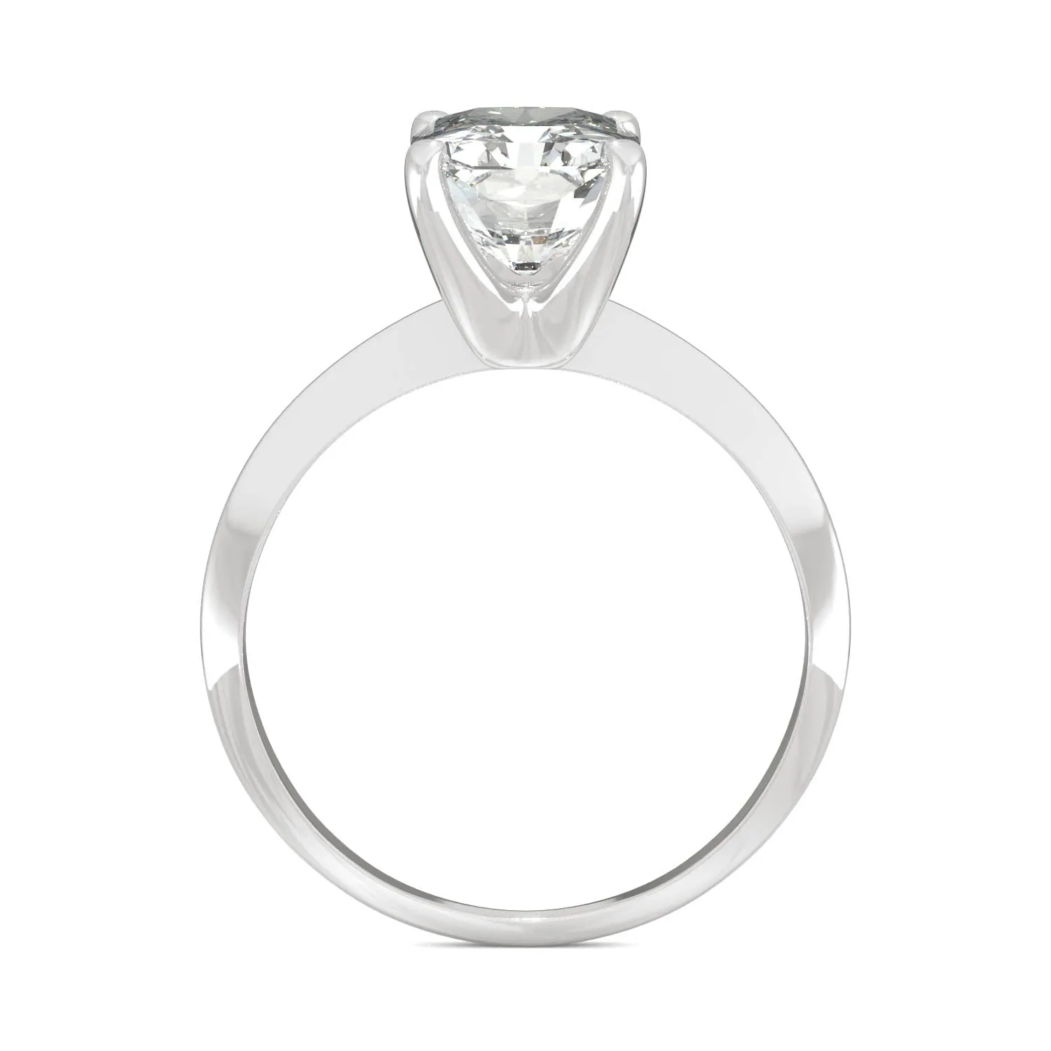 2.70 CTW DEW Radiant Moissanite Solitaire Engagement Ring in 14K White Gold