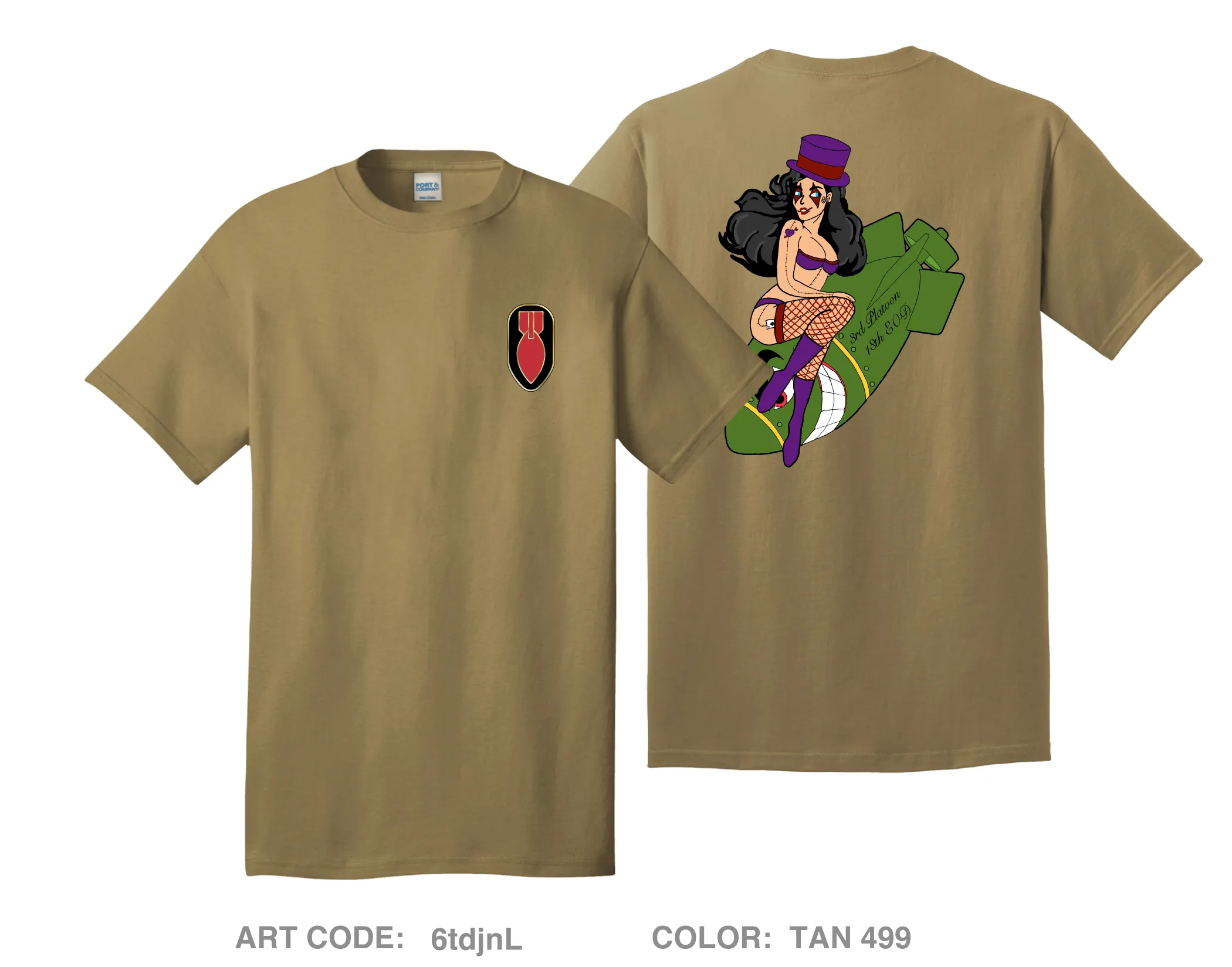 3rd Platoon, 18th EOD Comfort Unisex Cotton SS Tee - 6tdjnL