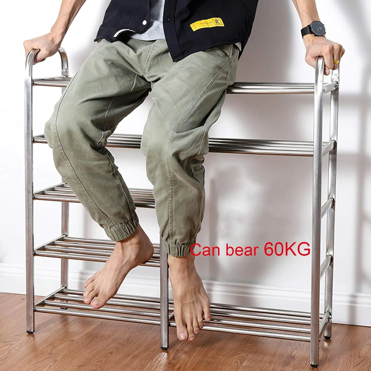 5-Tier Stainless Steel Shoe Storage Rack – Space-Saving Multi-Purpose Organizer for Home or Office