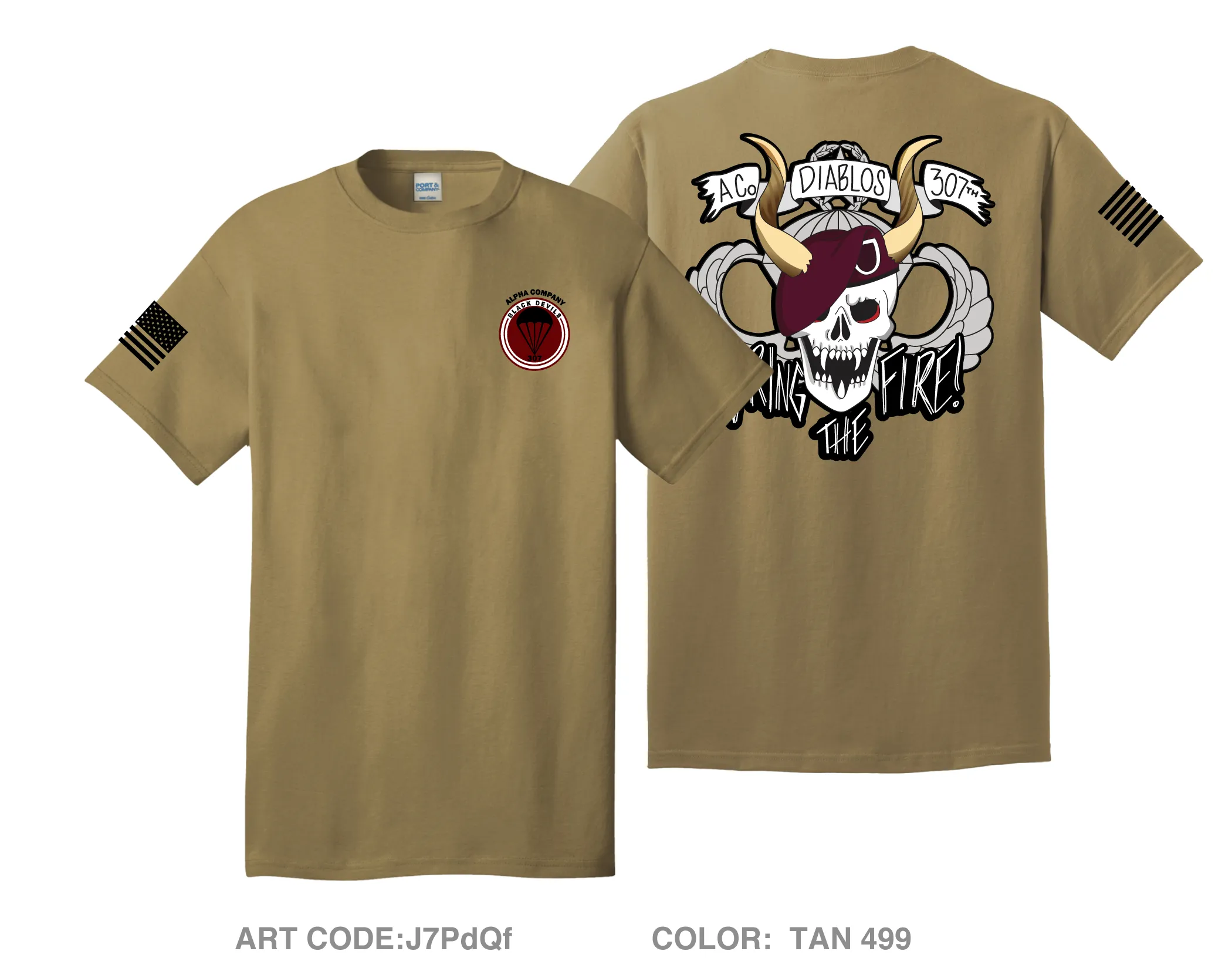 A CO 307th BSB 1/82 ABN Store 1 Comfort Unisex Cotton SS Tee - J7PdQf