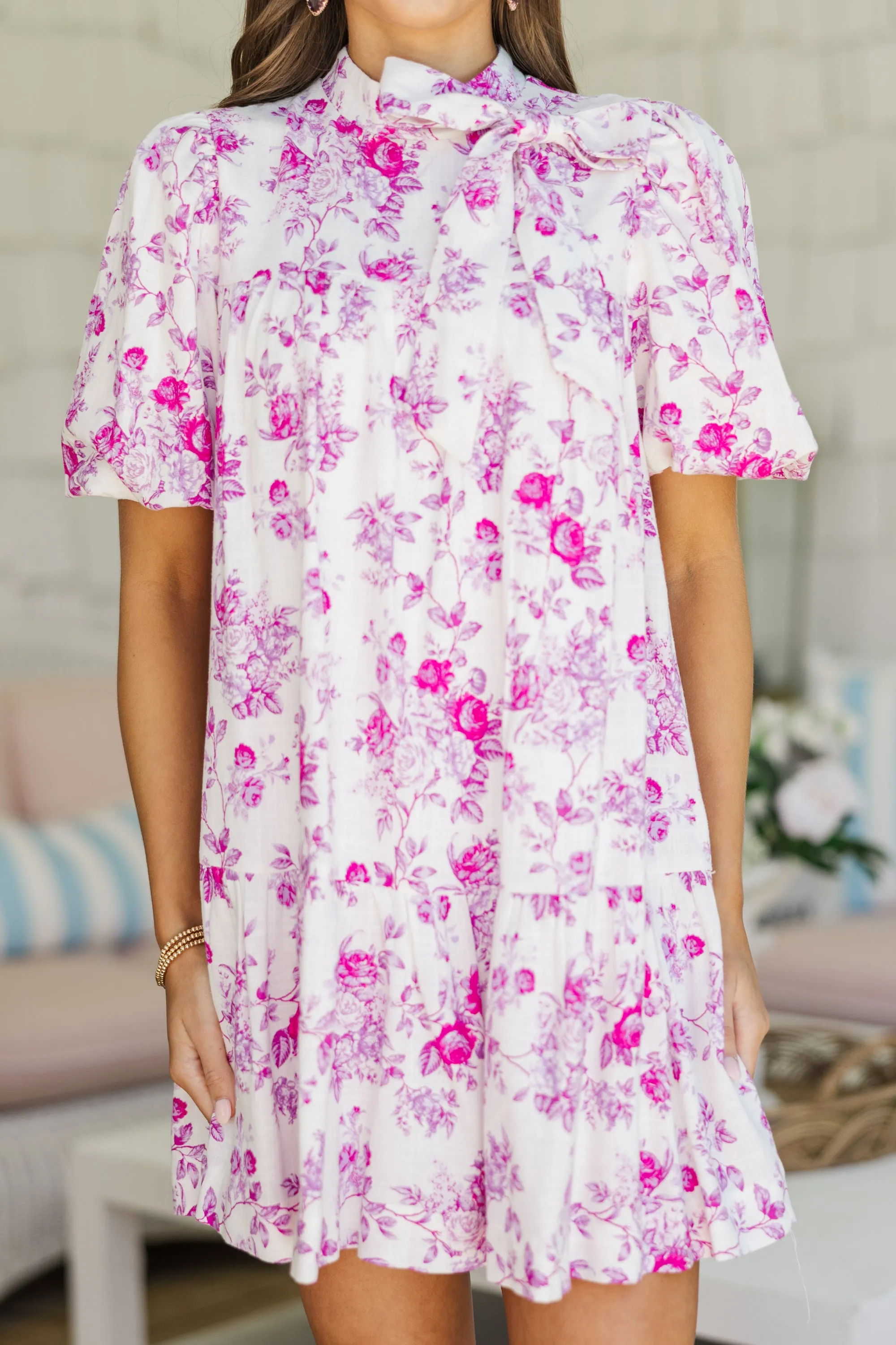 All The Charm Pink Toile Dress