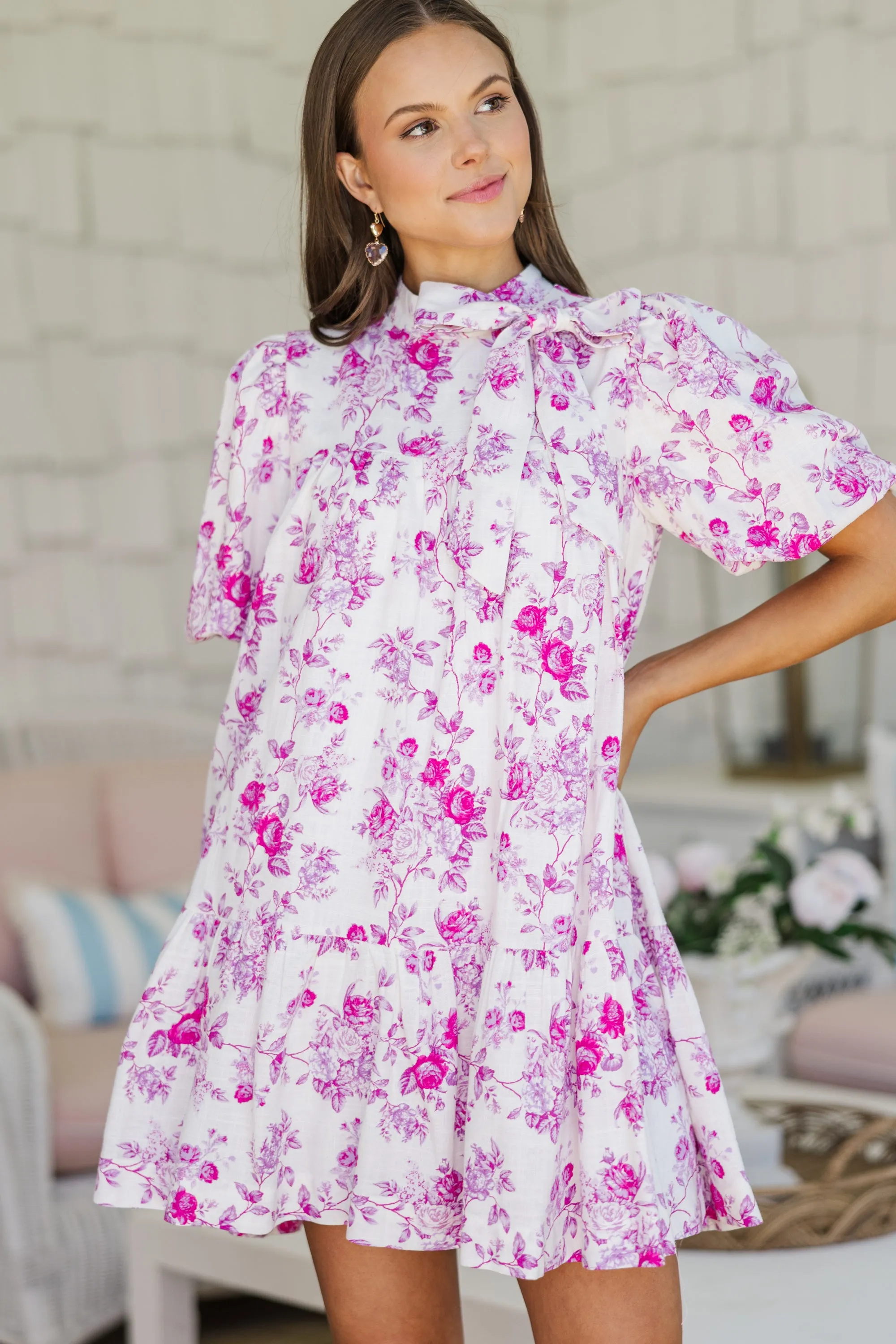 All The Charm Pink Toile Dress