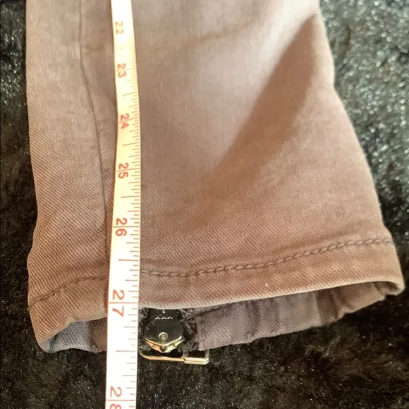 bebe Gray Moto Skinny Jeans with Zipper Accents Size 26