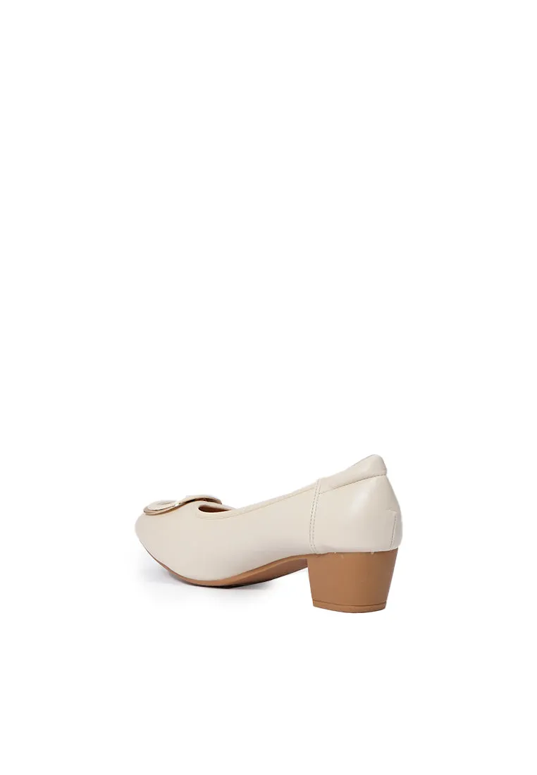 Beige Block Heels