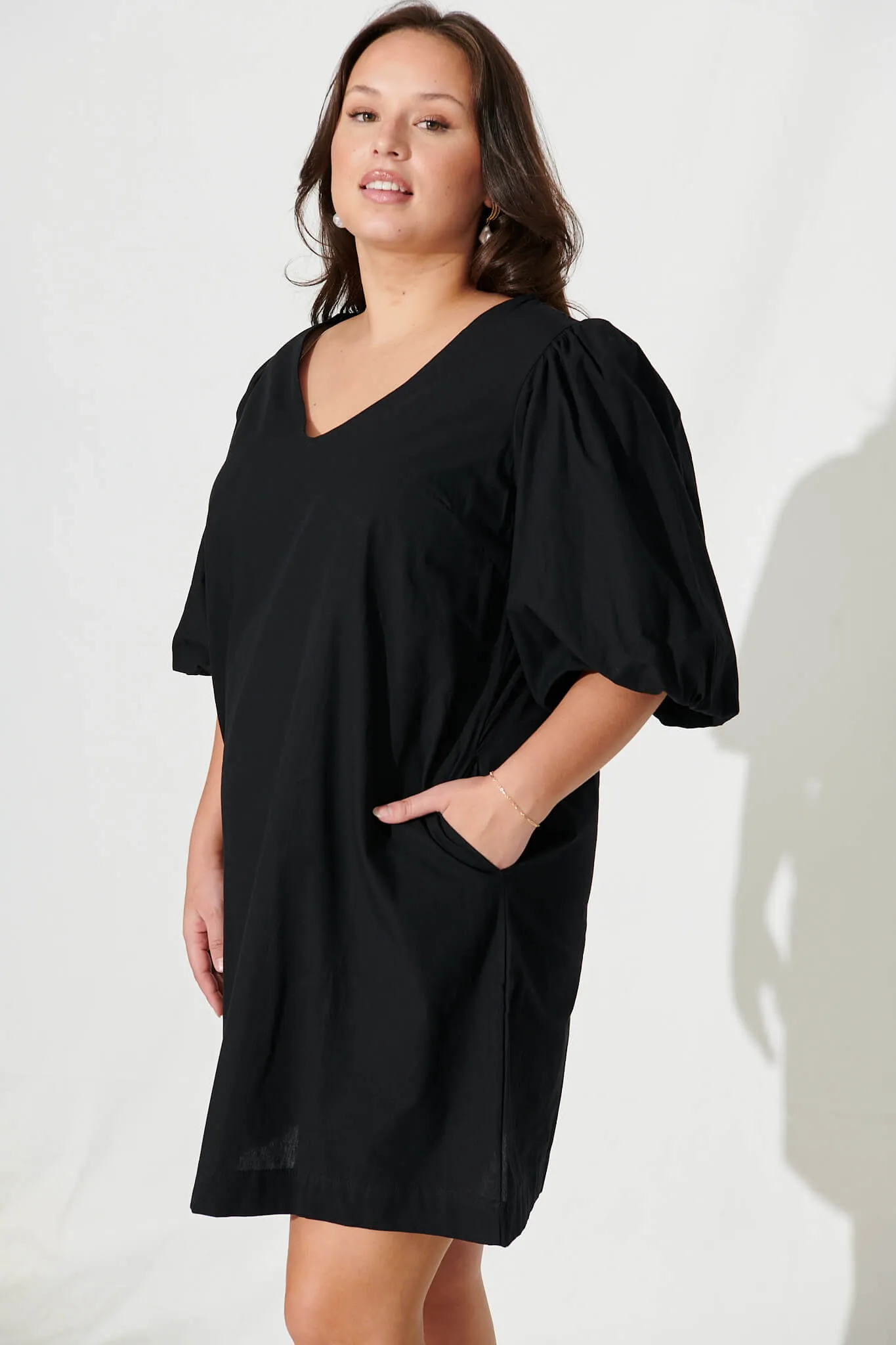 Black Cotton Ashlynn Dress