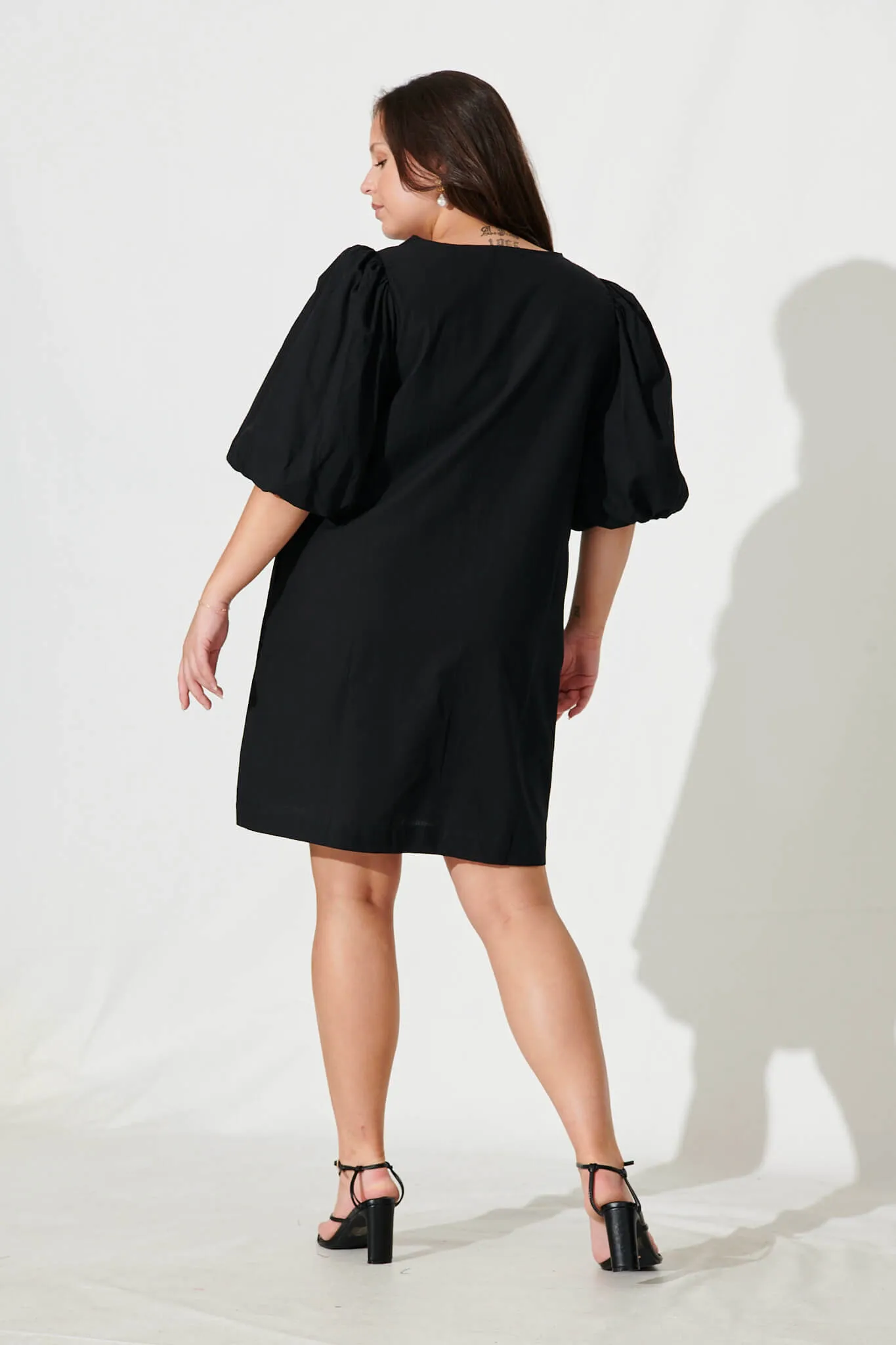 Black Cotton Ashlynn Dress