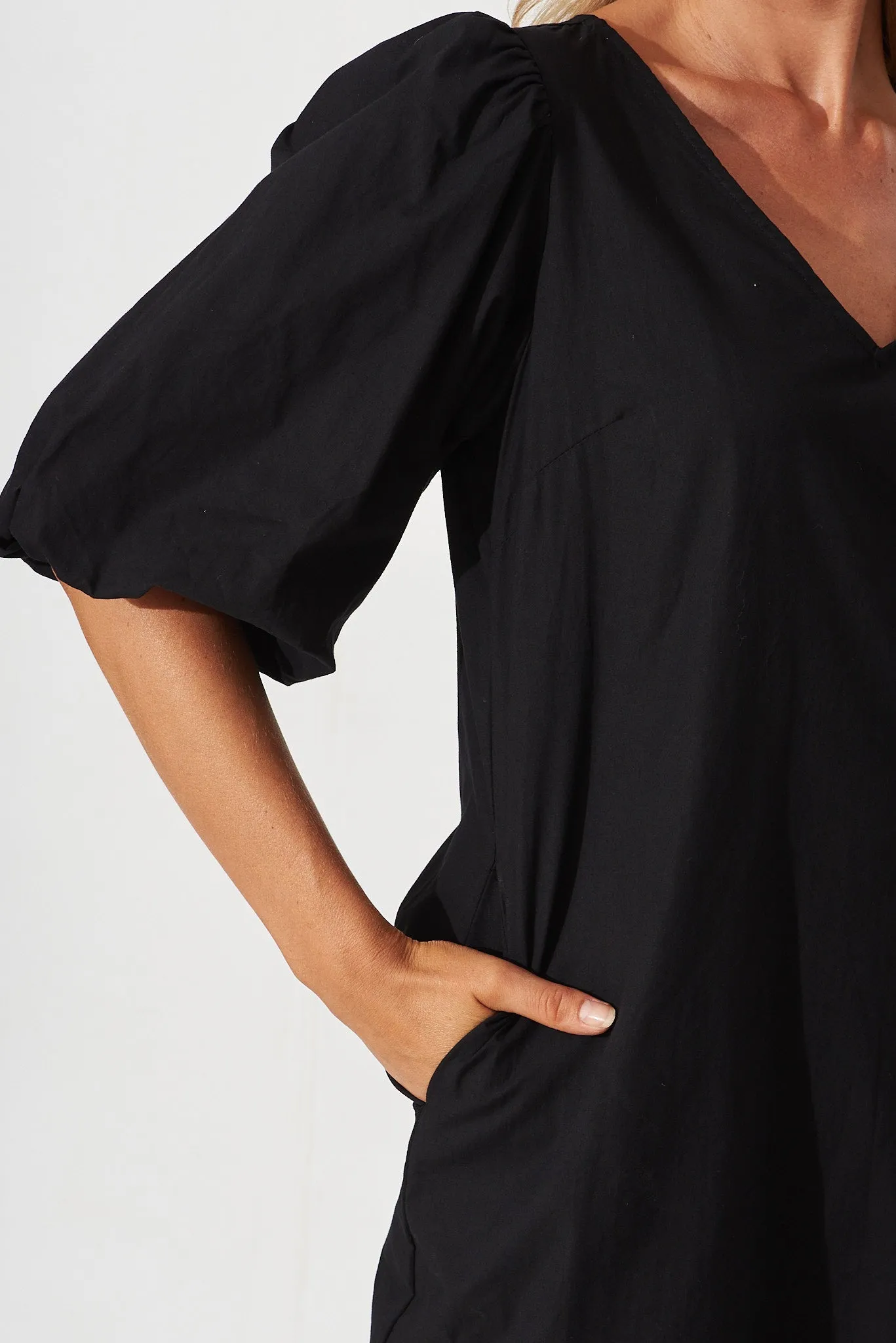 Black Cotton Ashlynn Dress