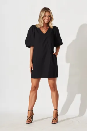 Black Cotton Ashlynn Dress