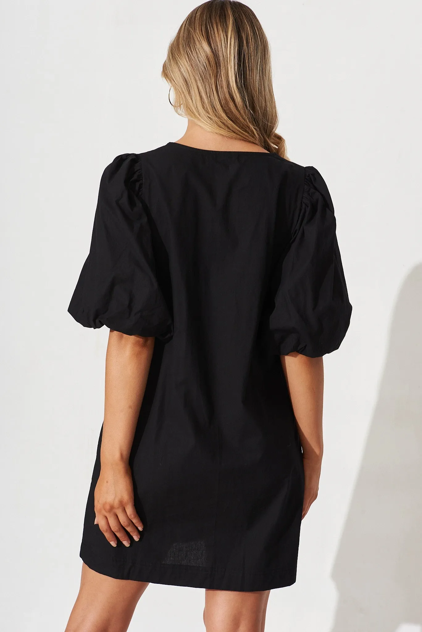 Black Cotton Ashlynn Dress