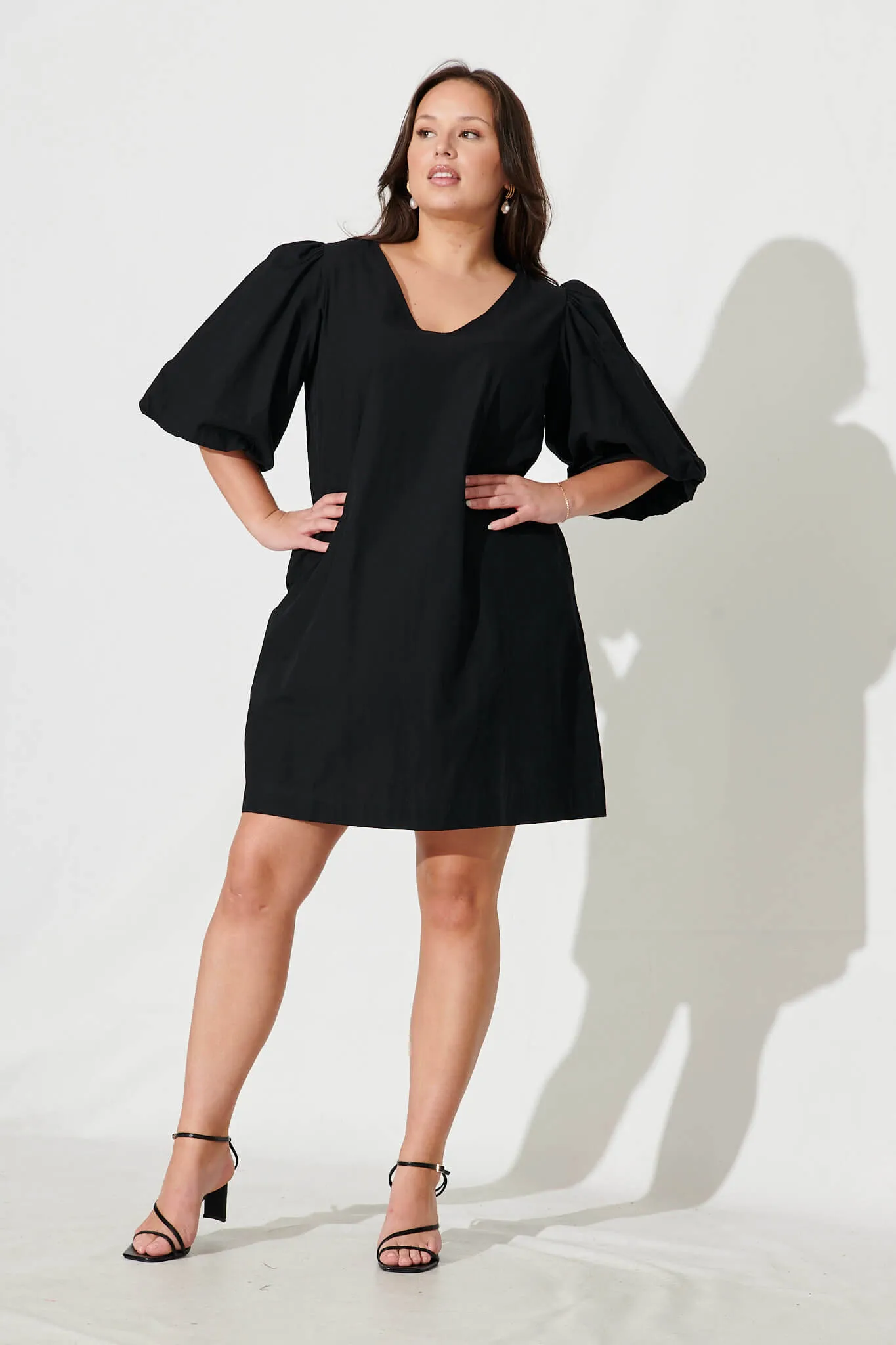 Black Cotton Ashlynn Dress