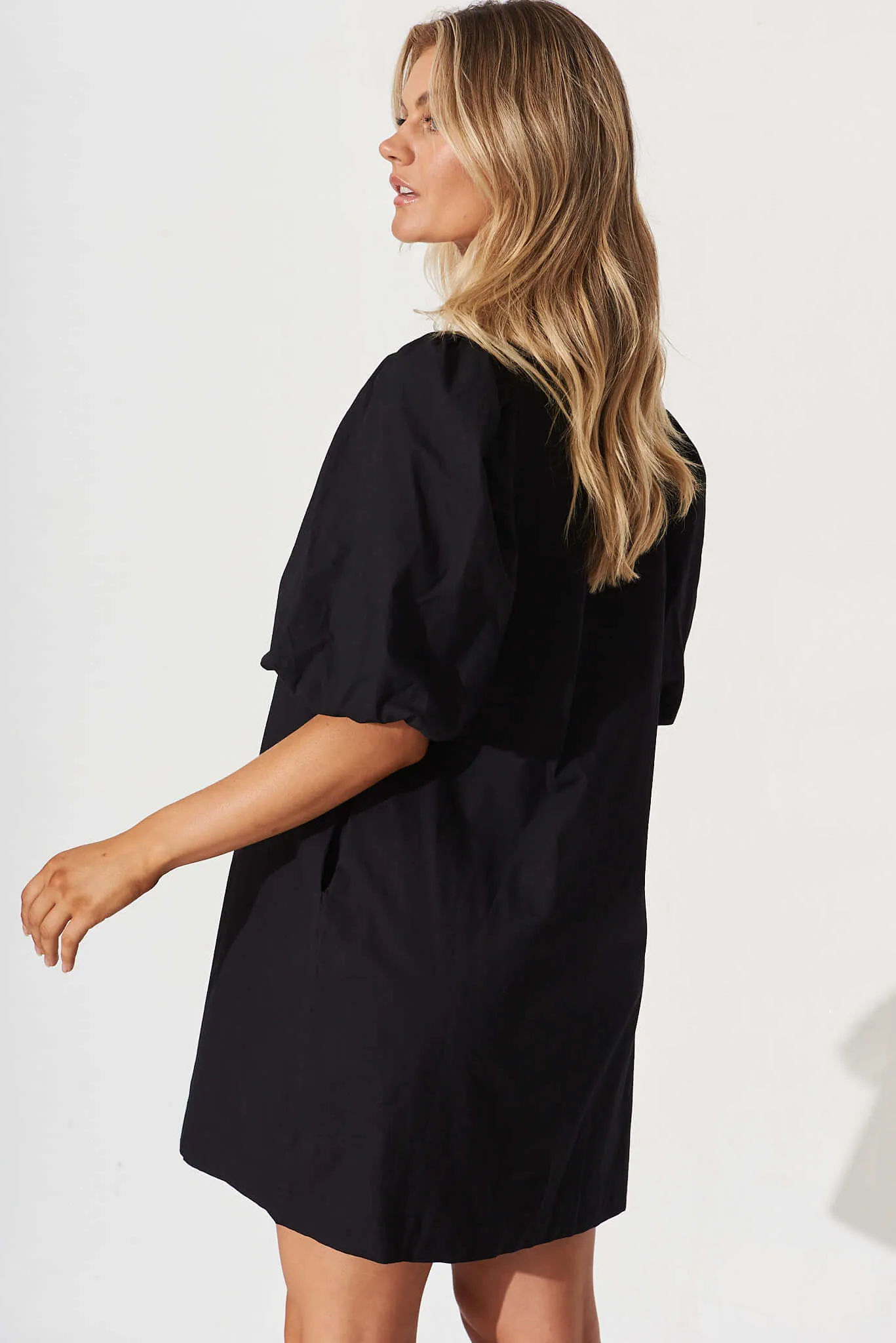 Black Cotton Ashlynn Dress