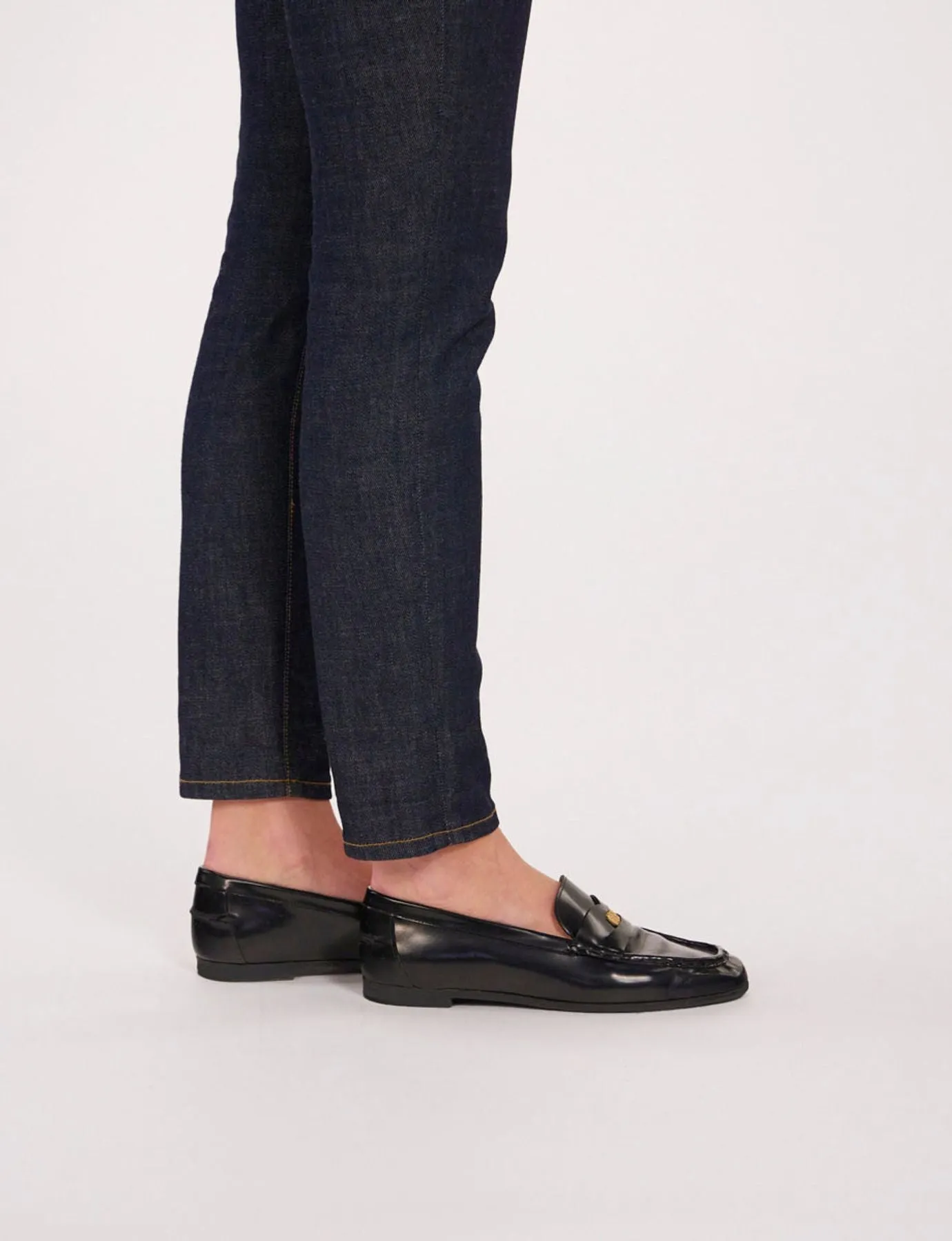 Black leather loafer