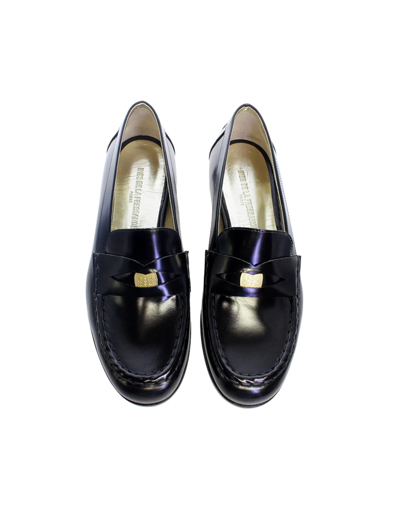 Black leather loafer