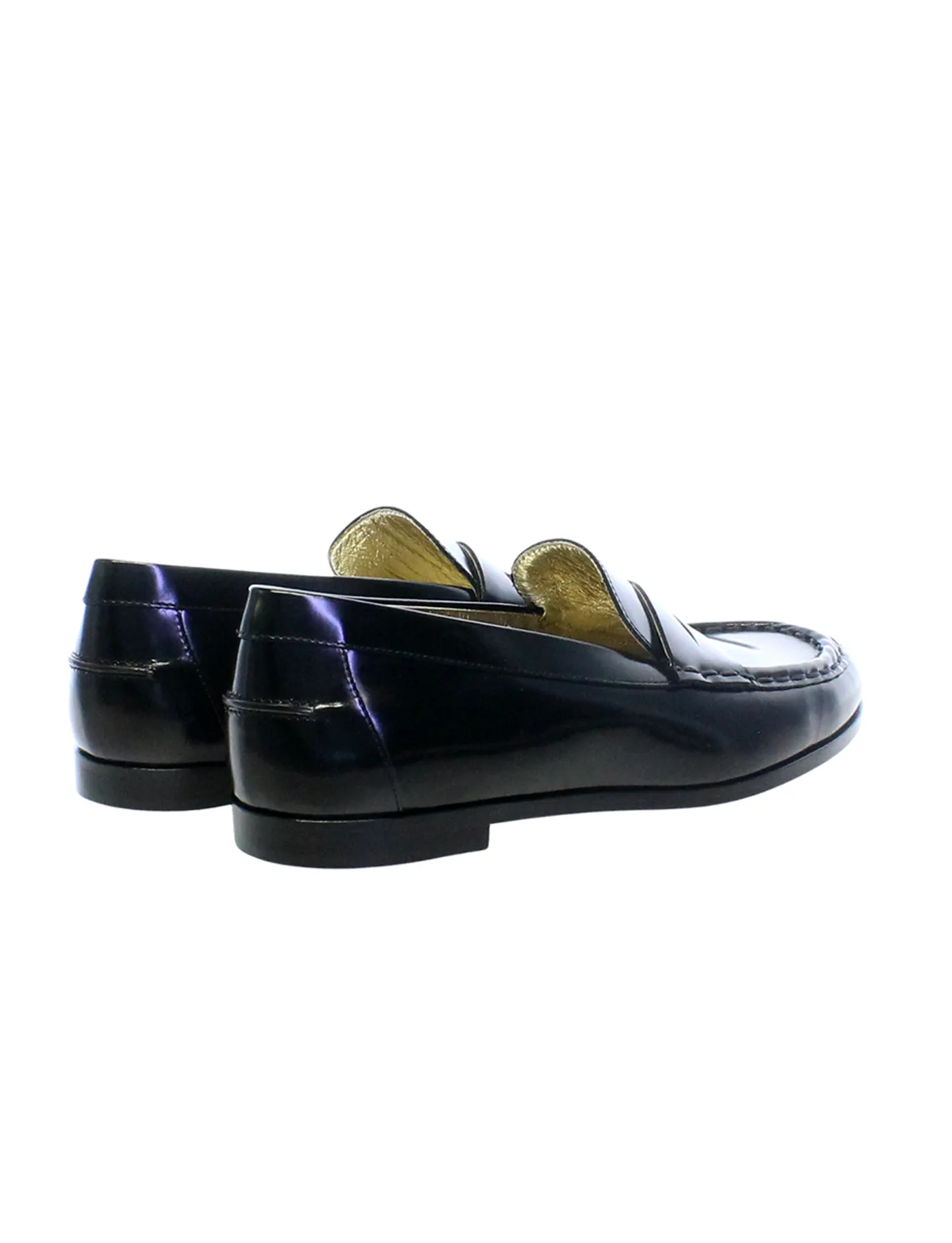 Black leather loafer