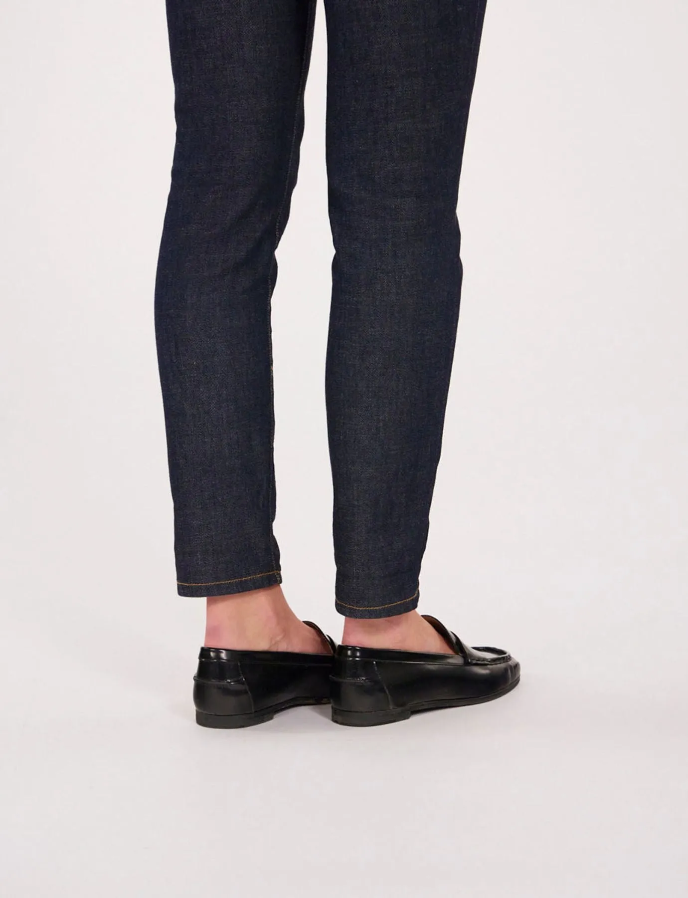 Black leather loafer