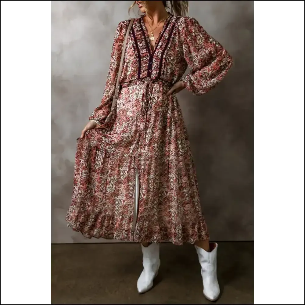 Brown Floral Midi Dress: Chic  Goddess Vibes Only! 🌼 Needful Things