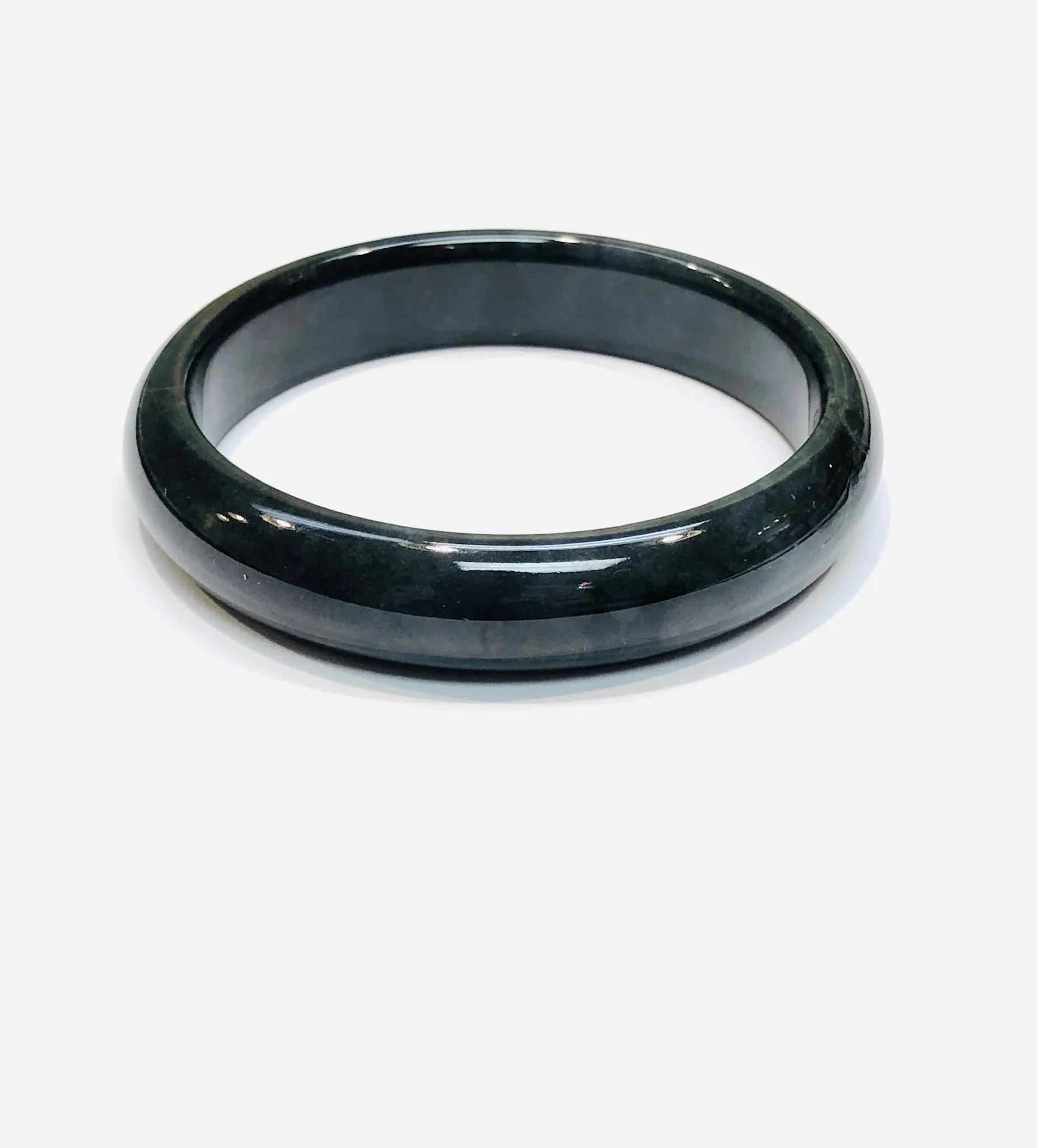 Burmese Black Jadeite Comfort Fit Bangle