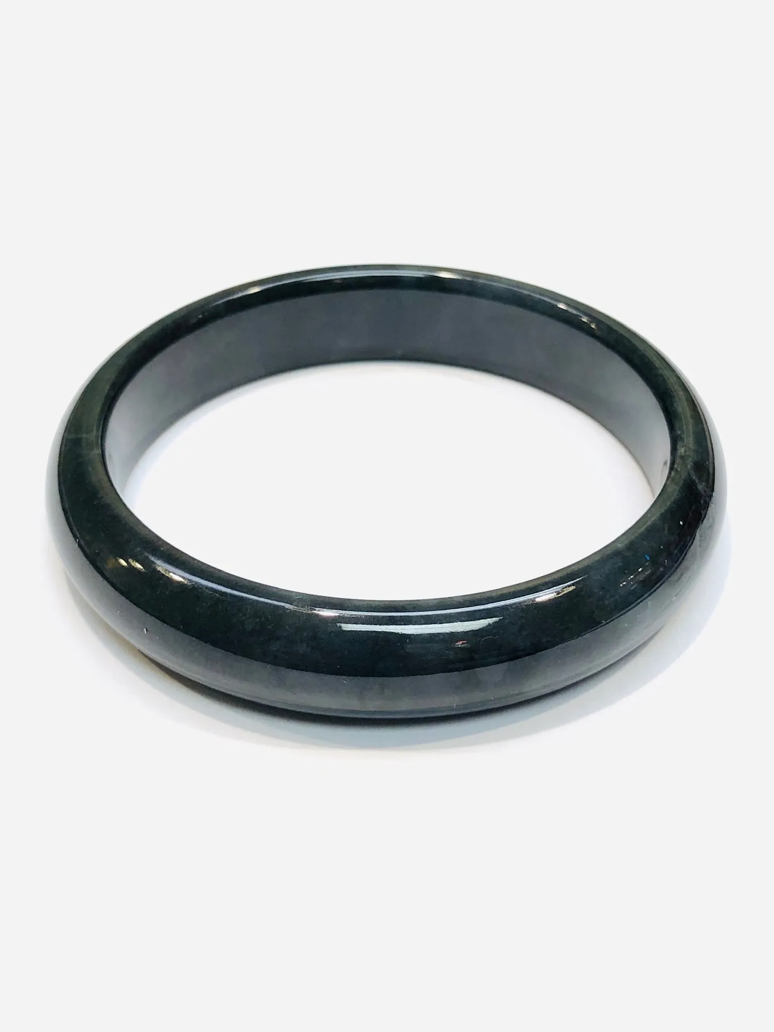 Burmese Black Jadeite Comfort Fit Bangle