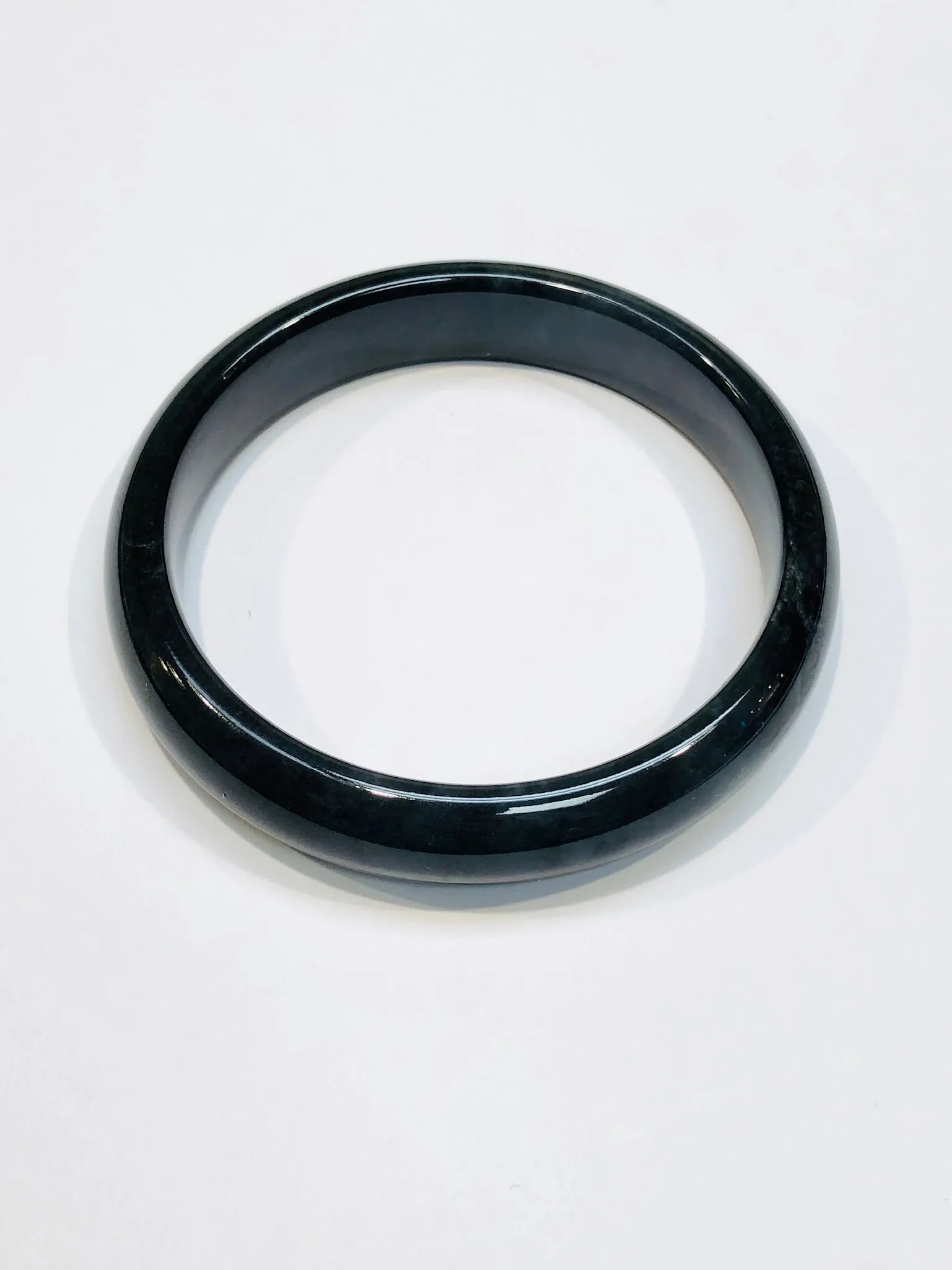 Burmese Black Jadeite Comfort Fit Bangle