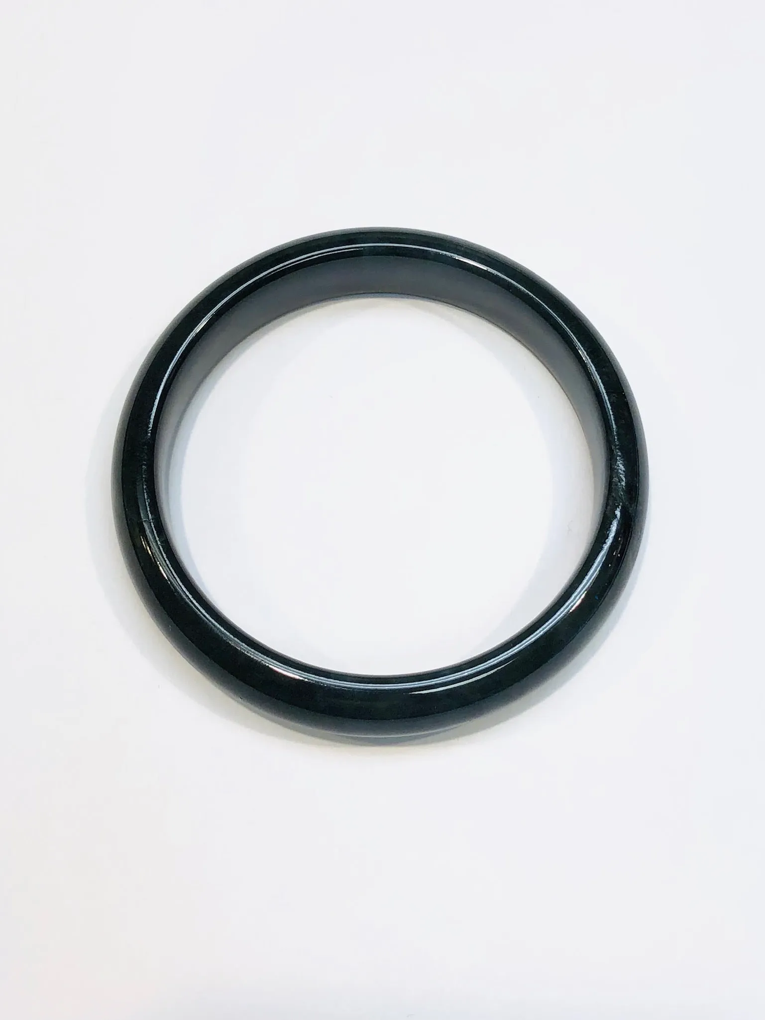 Burmese Black Jadeite Comfort Fit Bangle