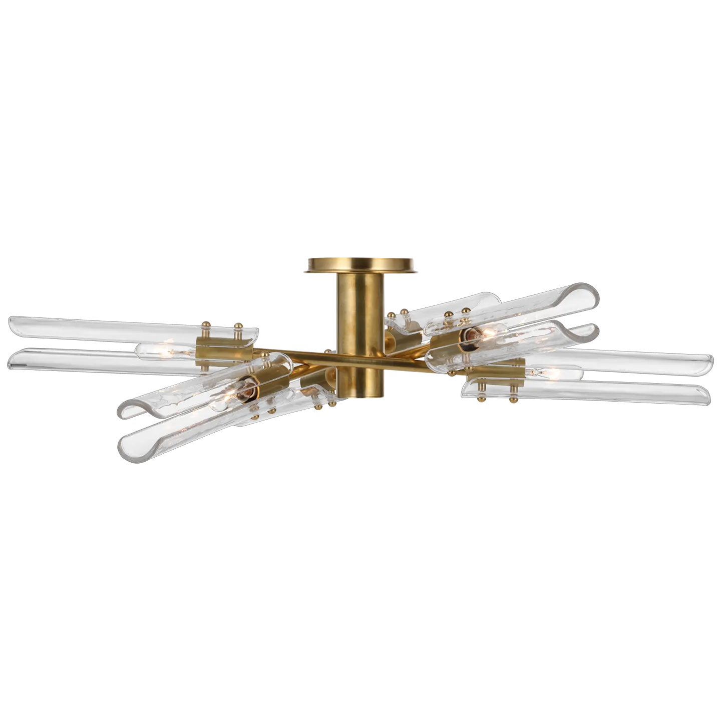 Casoria XL Radial Flush Mount in Hand-Rubbed Antique Brass with Clear Glass