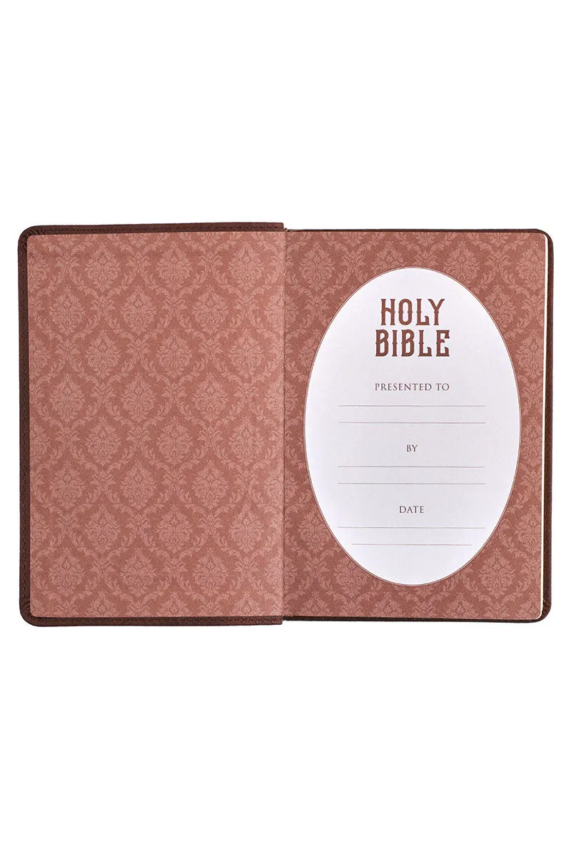 Chestnut Brown Faux Leather KJV Compact Bible