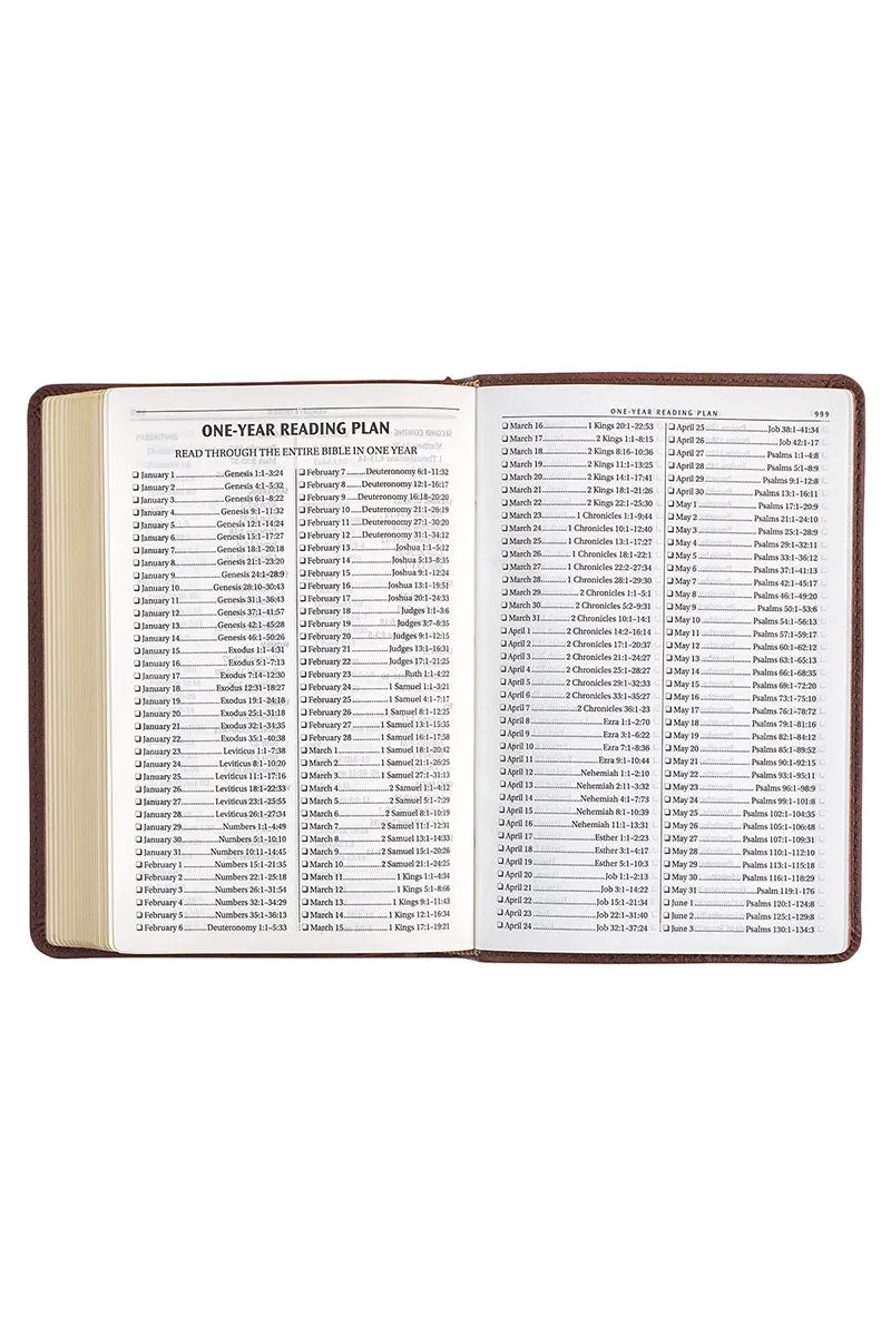 Chestnut Brown Faux Leather KJV Compact Bible