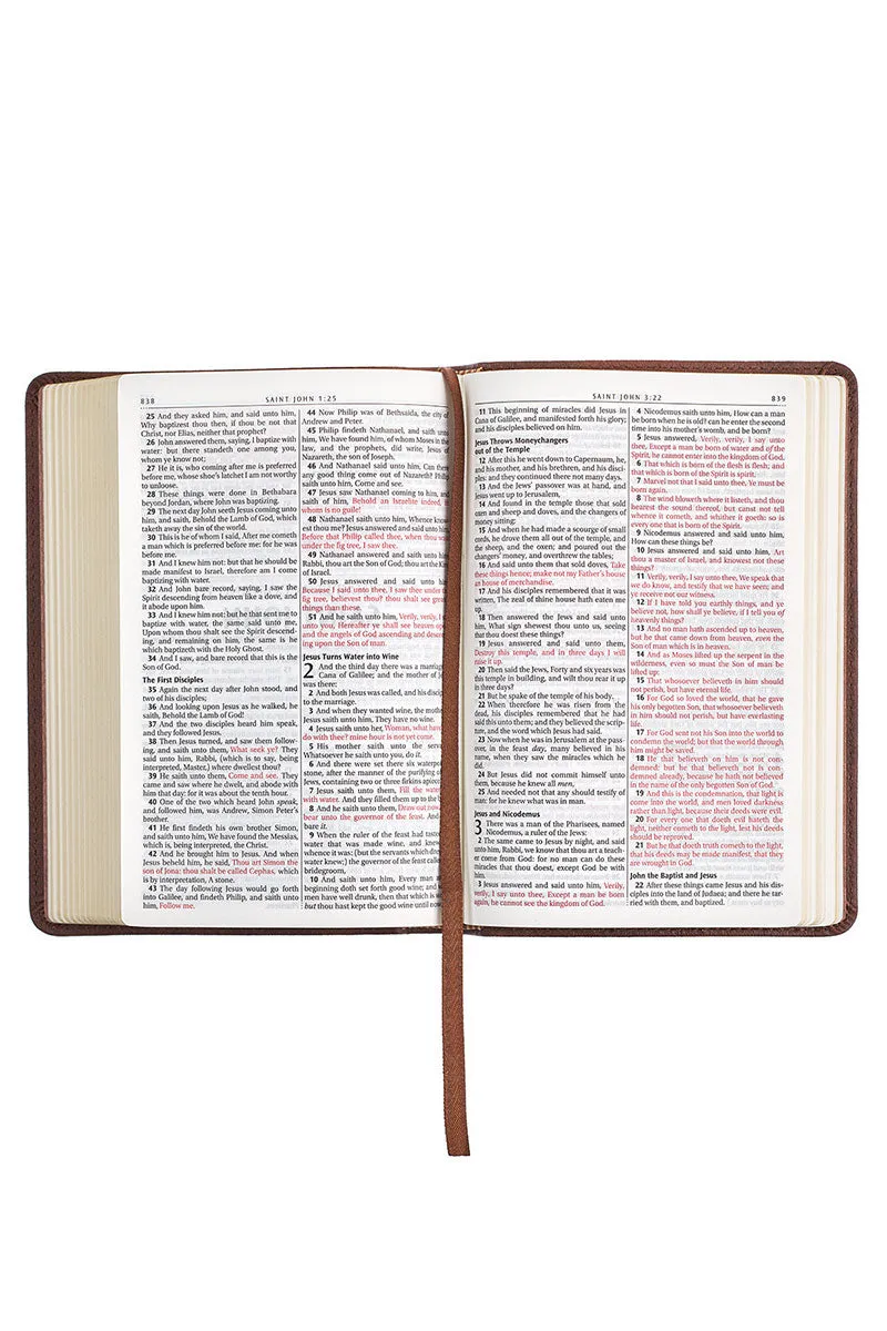 Chestnut Brown Faux Leather KJV Compact Bible