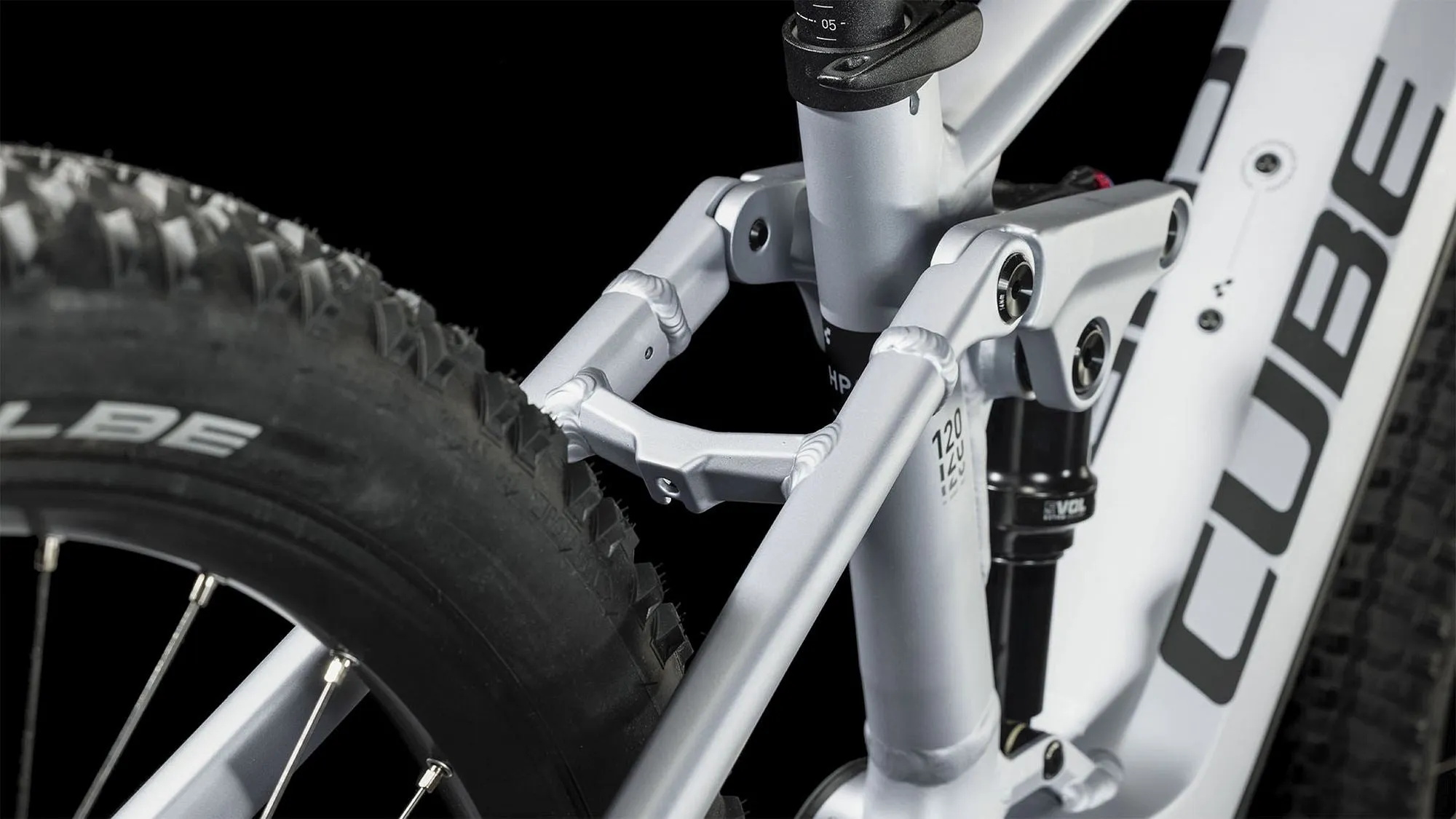 CUBE STEREO HYBRID 120 RACE 625 POLARSILVER/BLACK