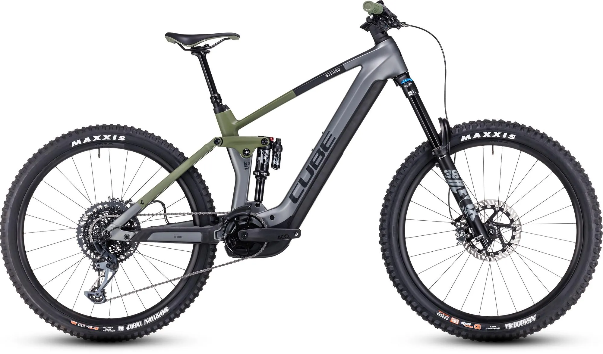 CUBE STEREO HYBRID 160 HPC TM 750 27.5 FLASHGREY/OLIVE