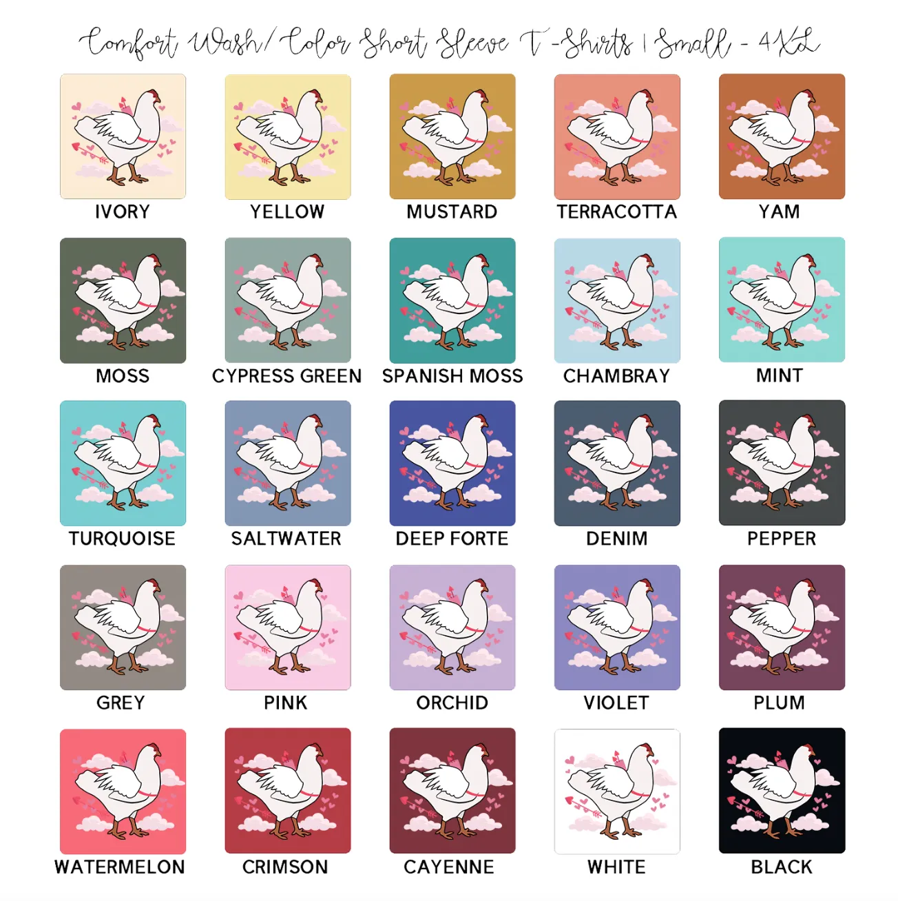 Cupid Chicken ComfortWash/ComfortColor T-Shirt (S-4XL) - Multiple Colors!