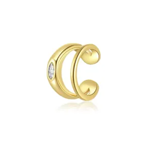Double Ear Cuff Single CZ Stone