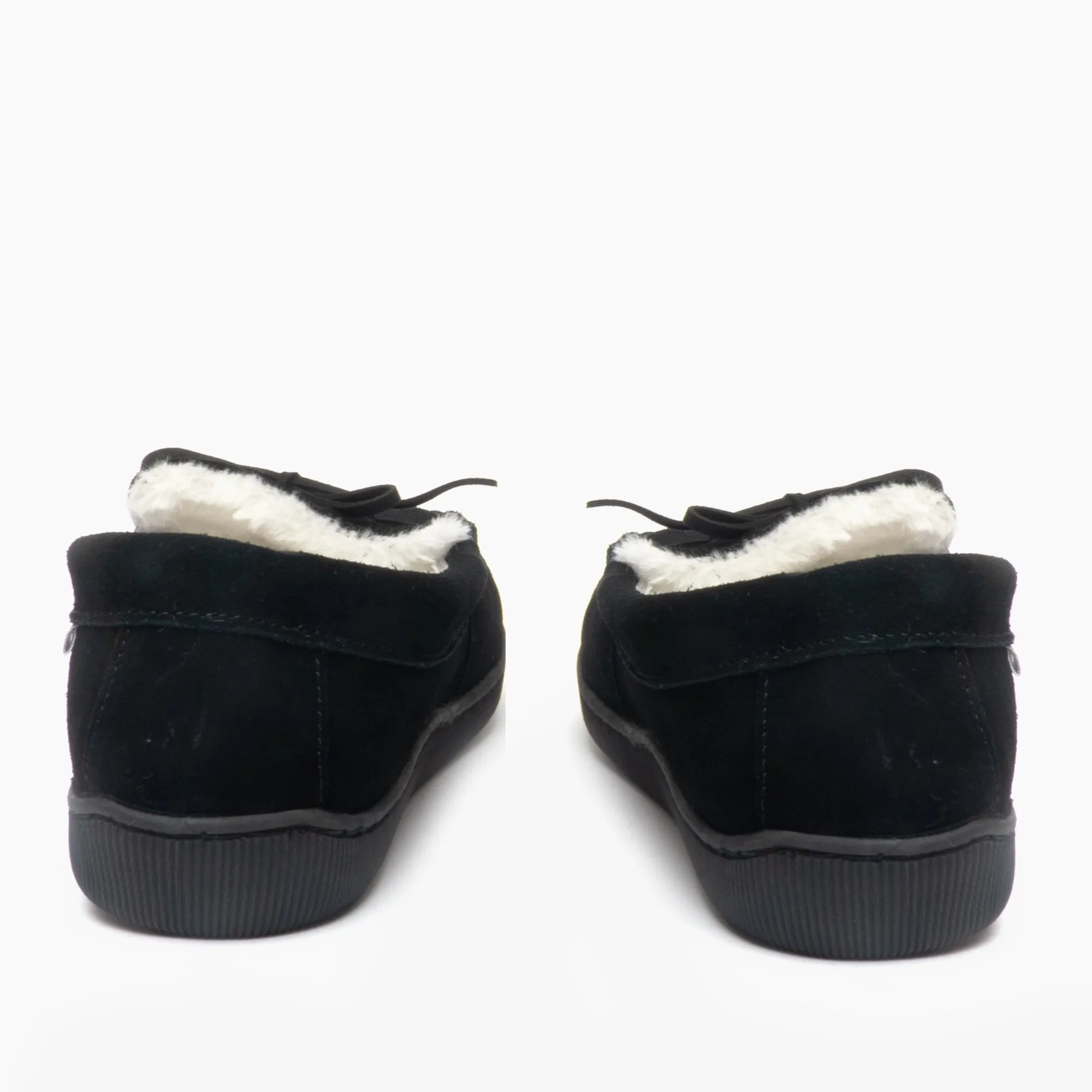 Dunlop JOSHUA Mens Leather Moccasin Slippers Black