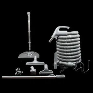 Economy Central Accessory Kit With 1 3/8" X 35' Hose, Tools, And Hanger - Titanium Grey