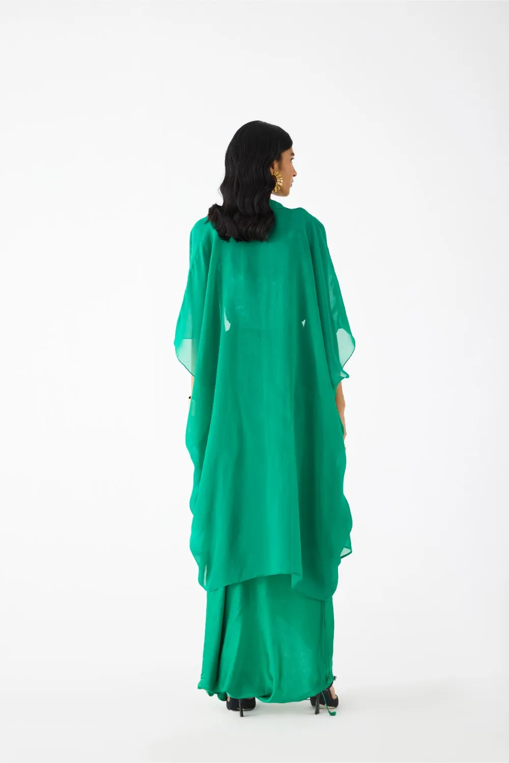 EMERALD BLOUSE WITH KNOT SKIRT
