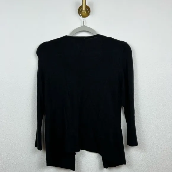 EUC Talbots Black Silk Cashmere Sequin Sweater Cardigan Size Medium