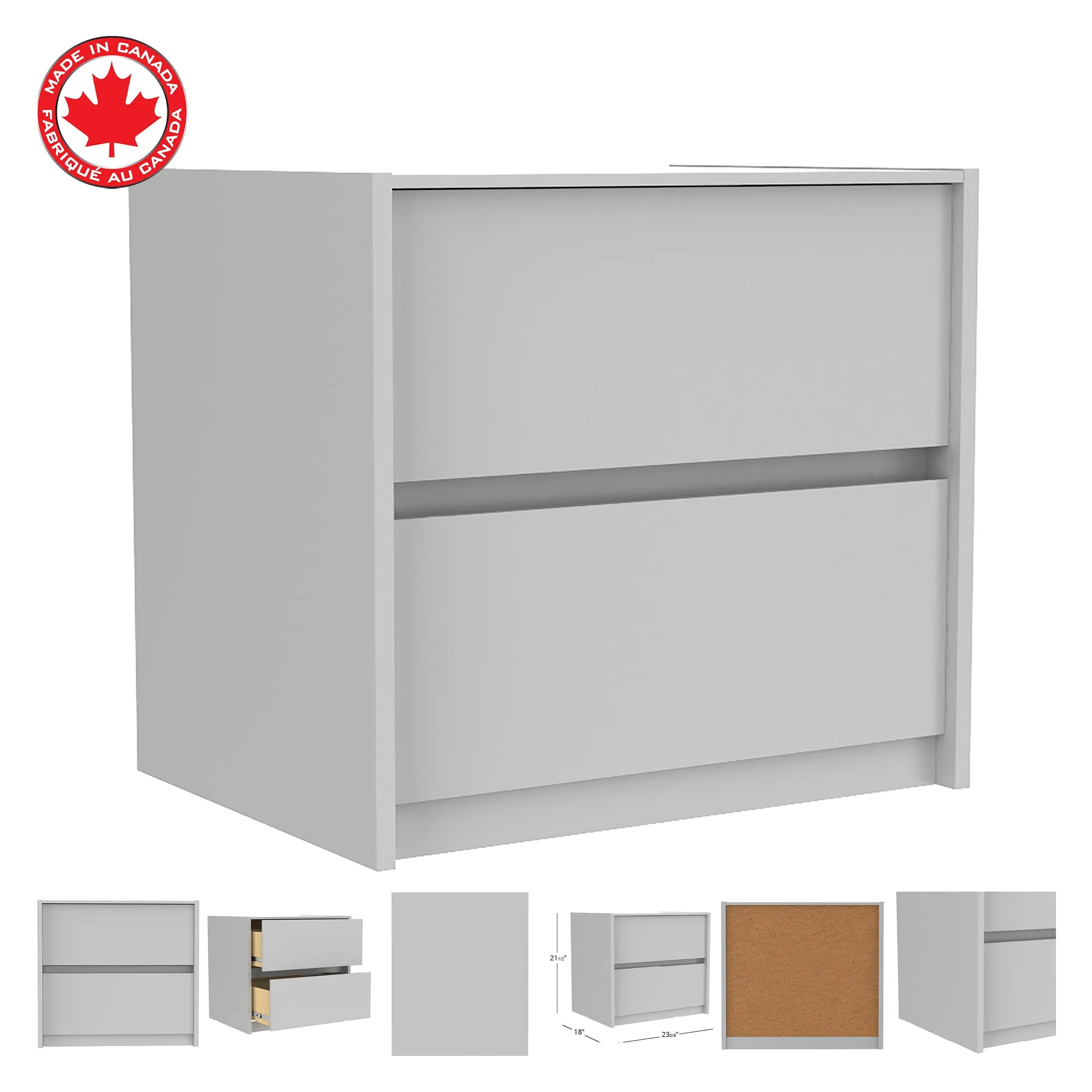 Farona night table for bedroom decoration, light grey
