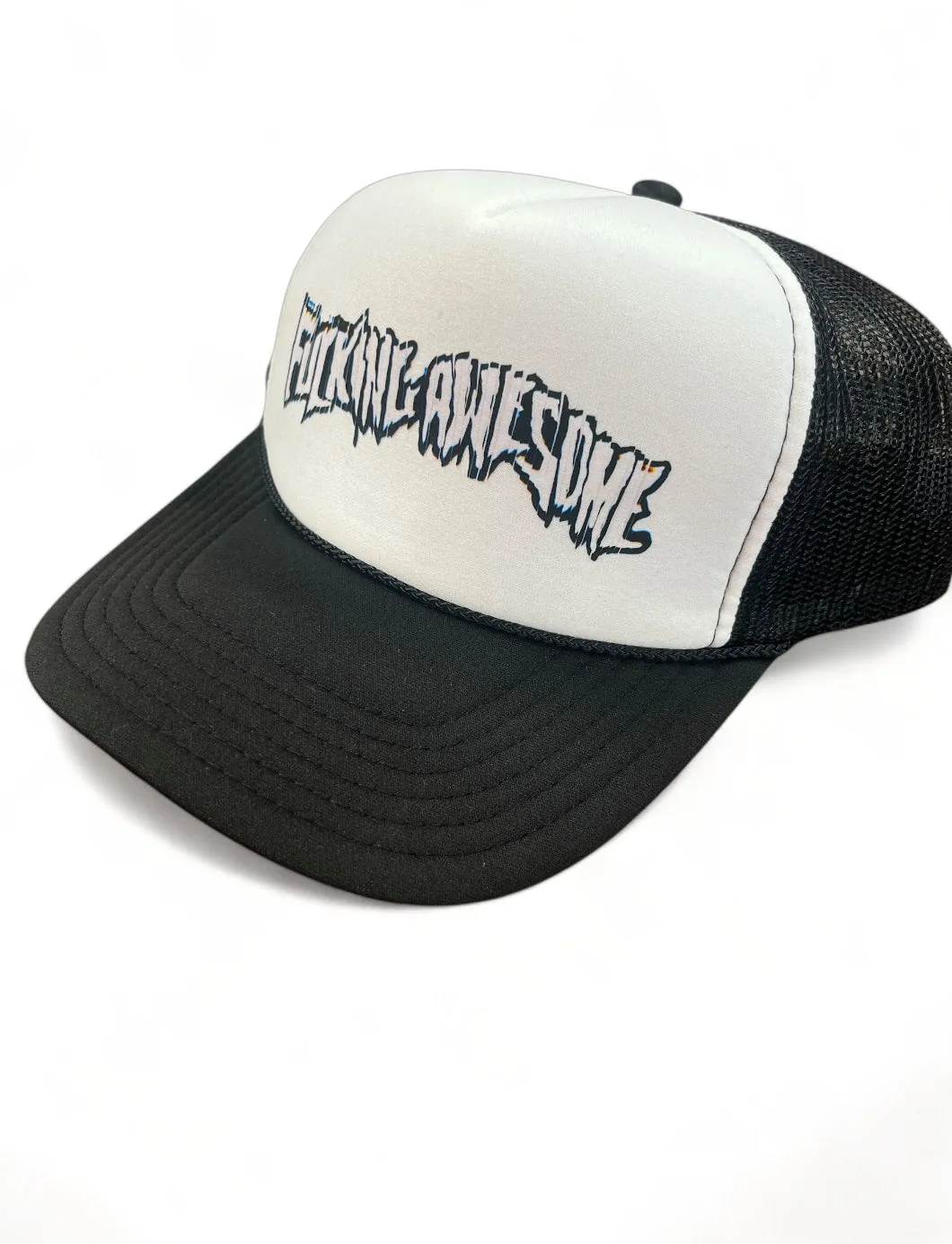 FUCKING AWESOME | Scanner Warp Stamp Trucker Hat | Black