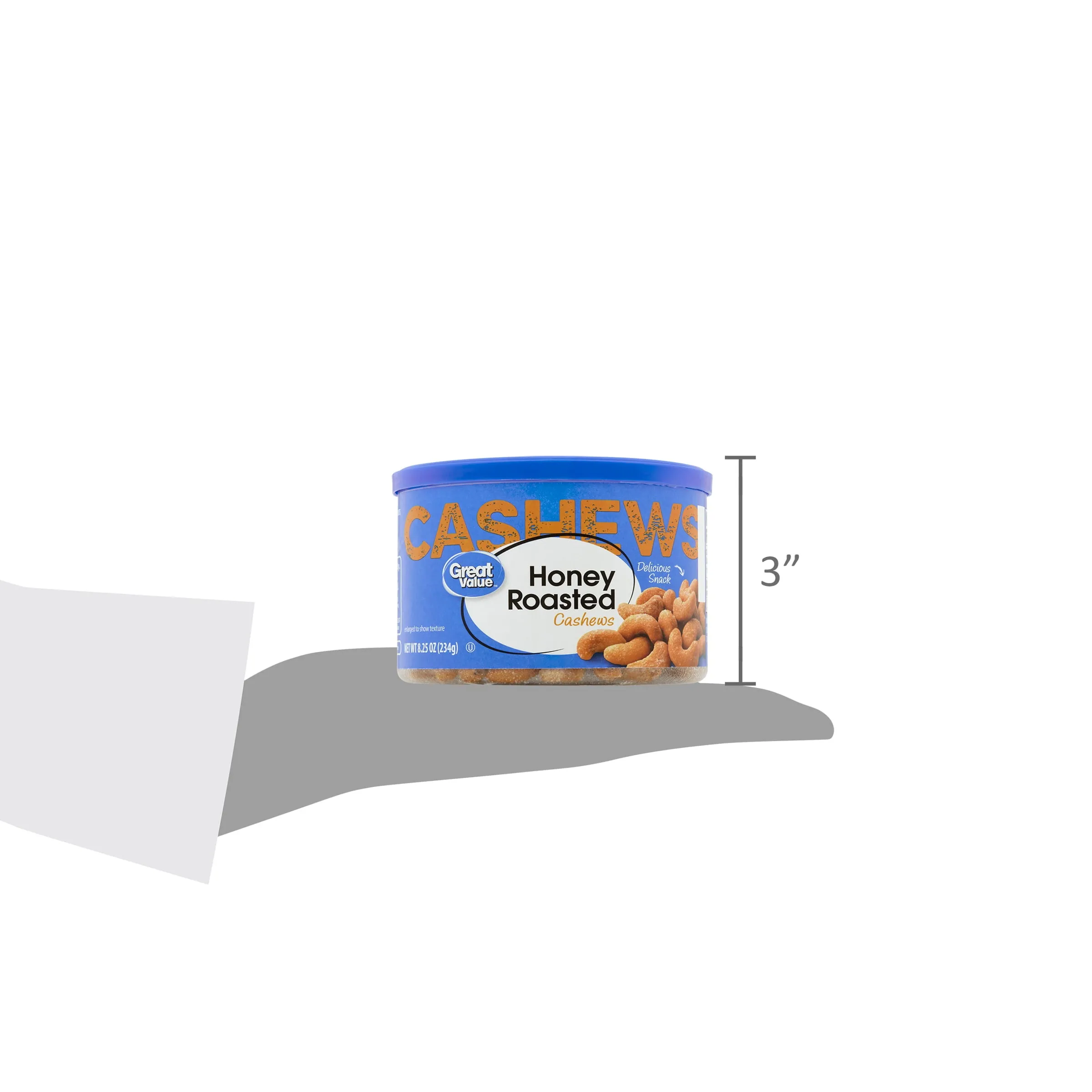 Great Value Honey Roasted Cashews, 8.25 oz FREE AND FAST SHIPPING