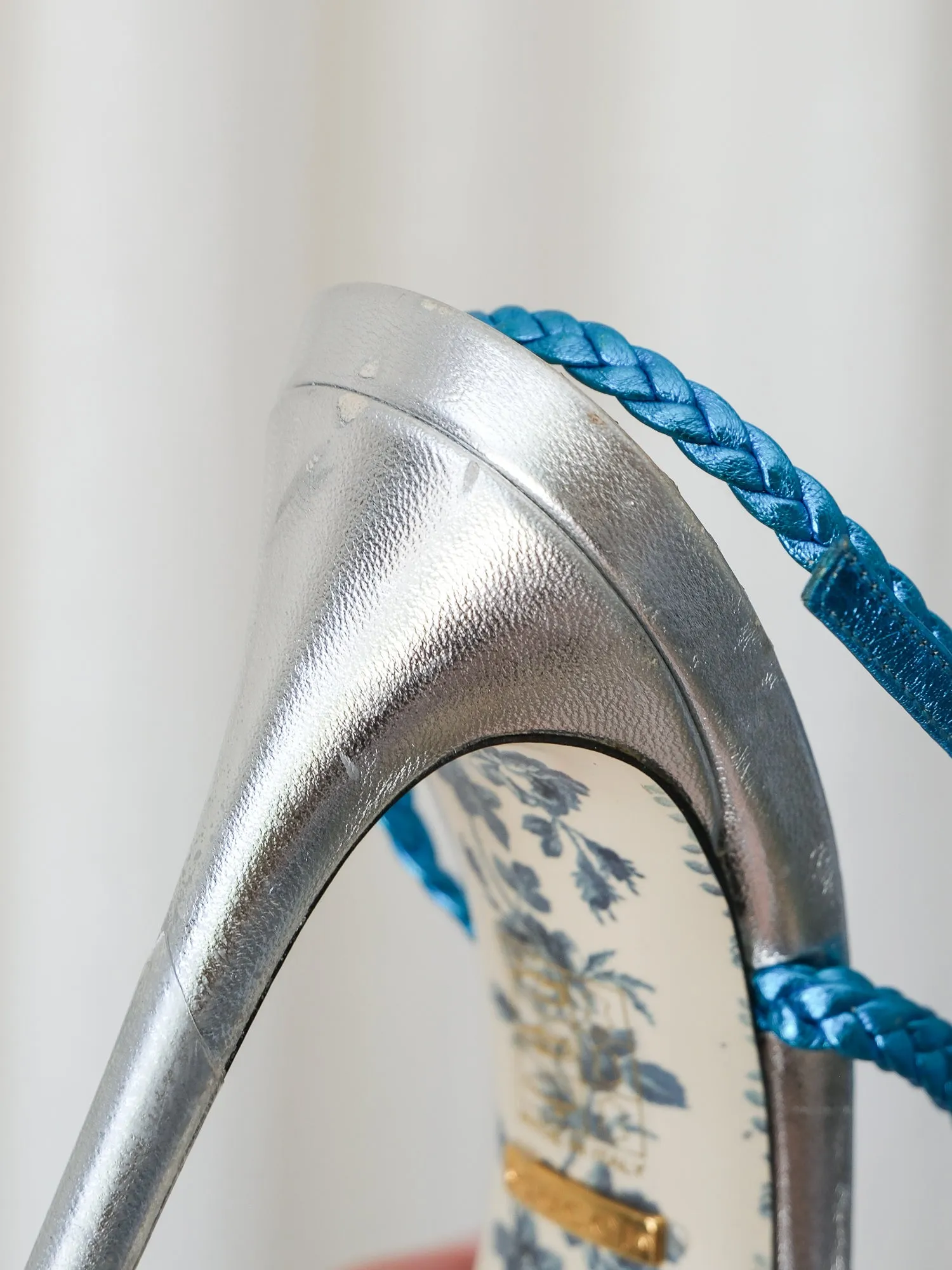 'Haines' Braided Leather Heels, Size 38.5