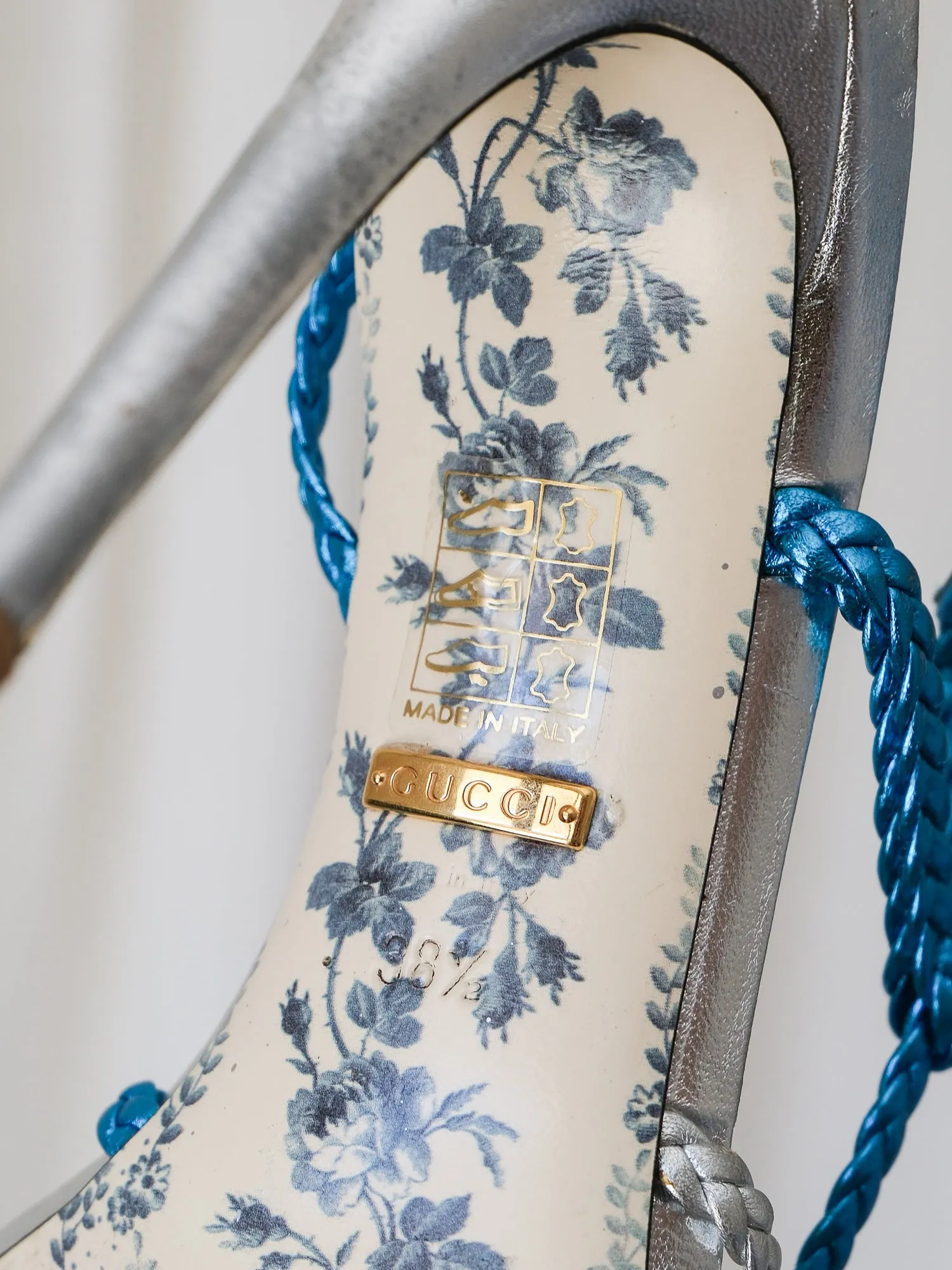 'Haines' Braided Leather Heels, Size 38.5
