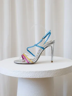 'Haines' Braided Leather Heels, Size 38.5