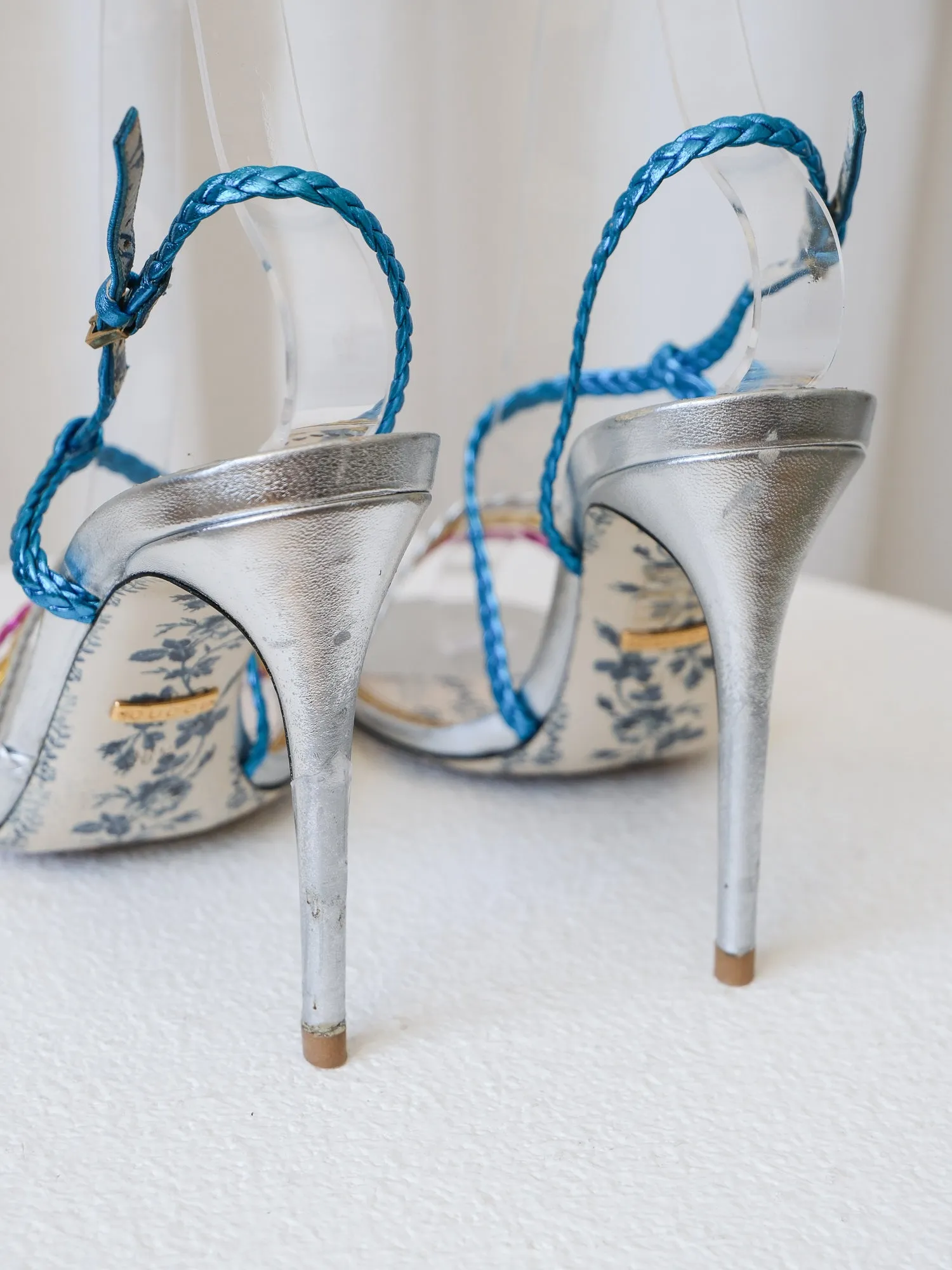 'Haines' Braided Leather Heels, Size 38.5