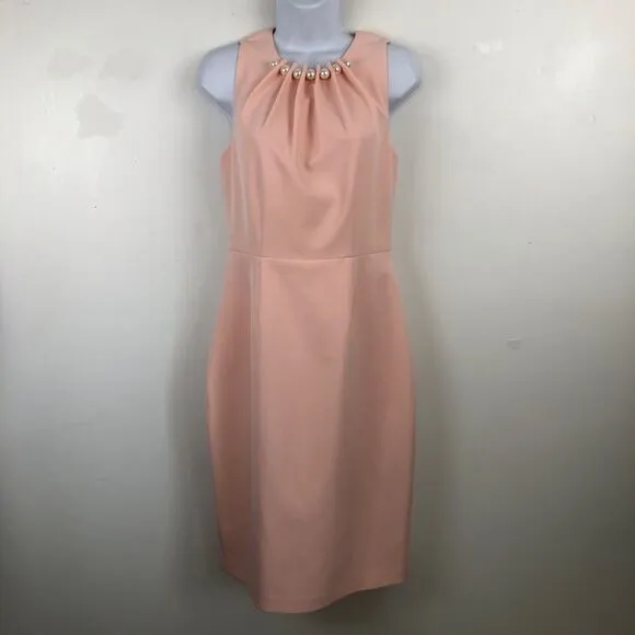 Harper Rose Lovely Peach Dresses With Pearls Along Neckline!