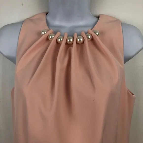 Harper Rose Lovely Peach Dresses With Pearls Along Neckline!
