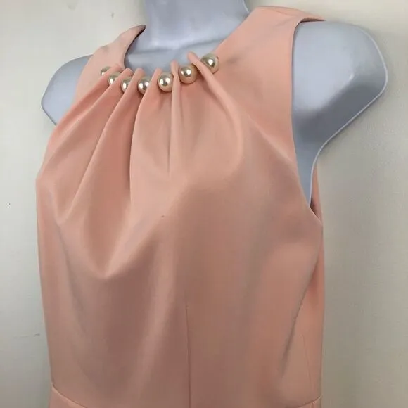 Harper Rose Lovely Peach Dresses With Pearls Along Neckline!
