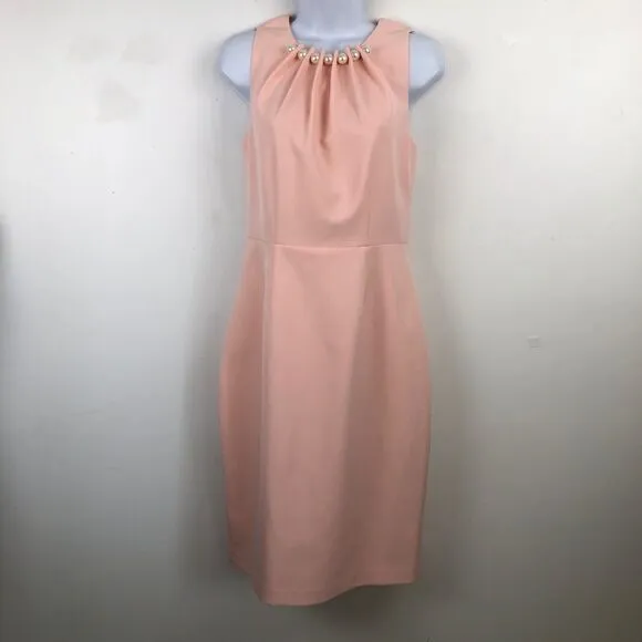 Harper Rose Lovely Peach Dresses With Pearls Along Neckline!